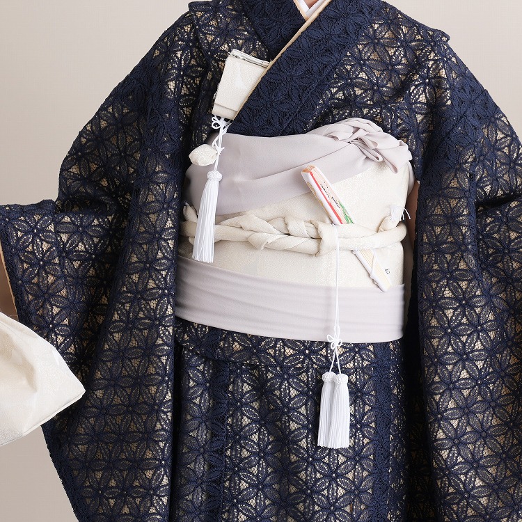 レンタル 七五三 7歳 女の子 utatane レトロ レース 濃紺 ネイビー