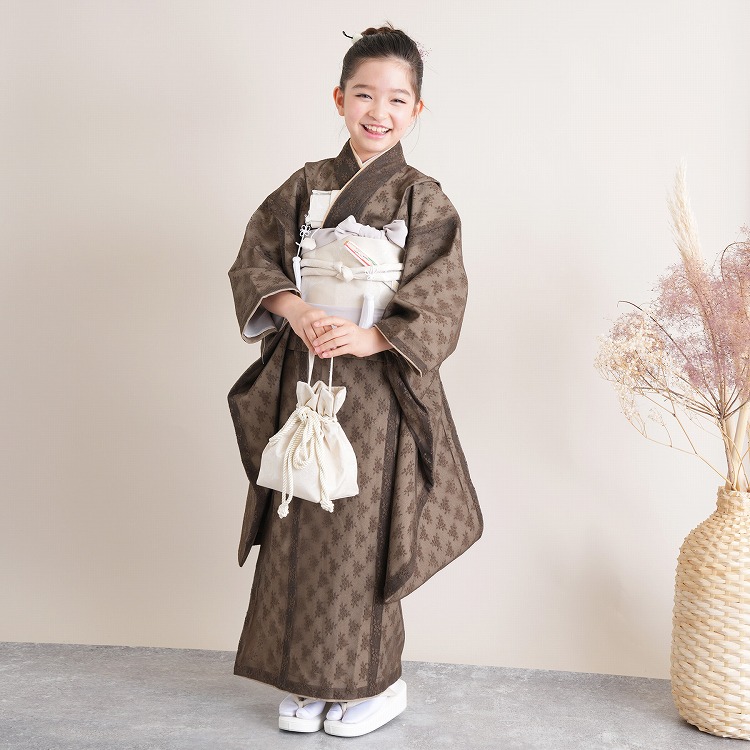 七五三 七歳 女の子 レンタル 七五三 7歳 女の子 utatane レトロ レース 茶系 茶色