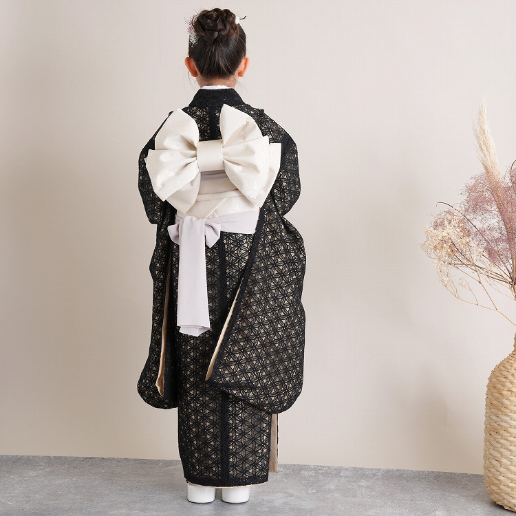 レンタル 七五三 着物 7歳 女の子 utatane レトロ レース 黒系