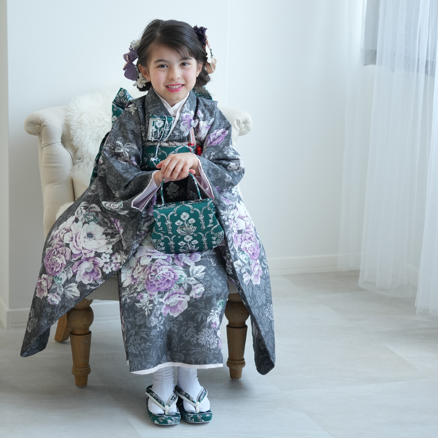 レンタル 七五三 7歳 JILL STUART / ジル・スチュアート 古典柄 レトロ