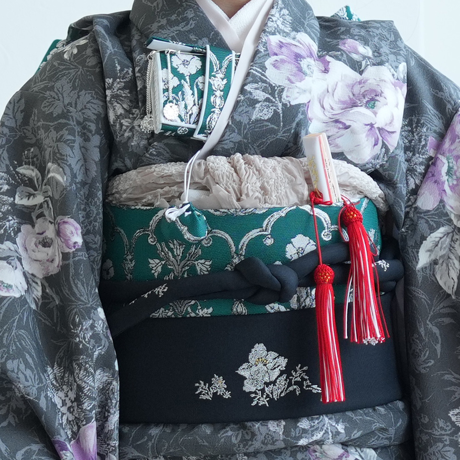 ★未使用品★古今ジュニア 七五三 7歳着物 ワイン地 古典花柄 ⑦-7 レンタル 七五三 着物 7歳 JILL STUART / ジル・スチュアート 古典柄