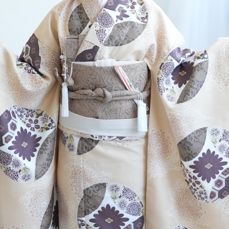 レンタル 七五三 着物 7歳 ひよこ商店 古典柄 レトロ 四つ身 花