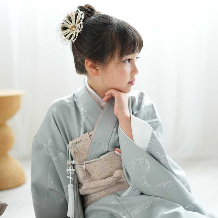 レンタル 七五三 7歳 ひよこ商店 古典柄 レトロ 四つ身 霞