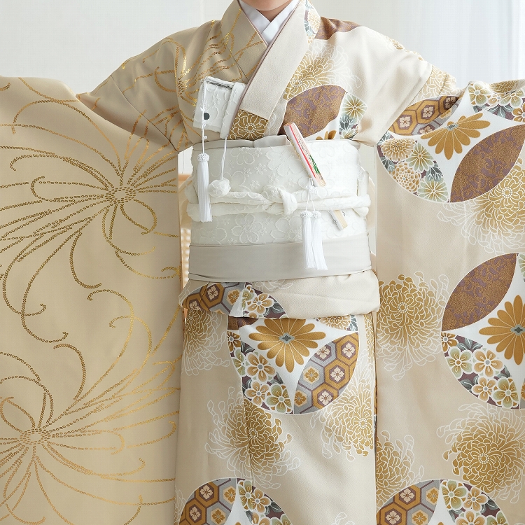 レンタル 七五三 着物 7歳 ひよこ商店 古典柄 レトロ 花 四つ身 半身