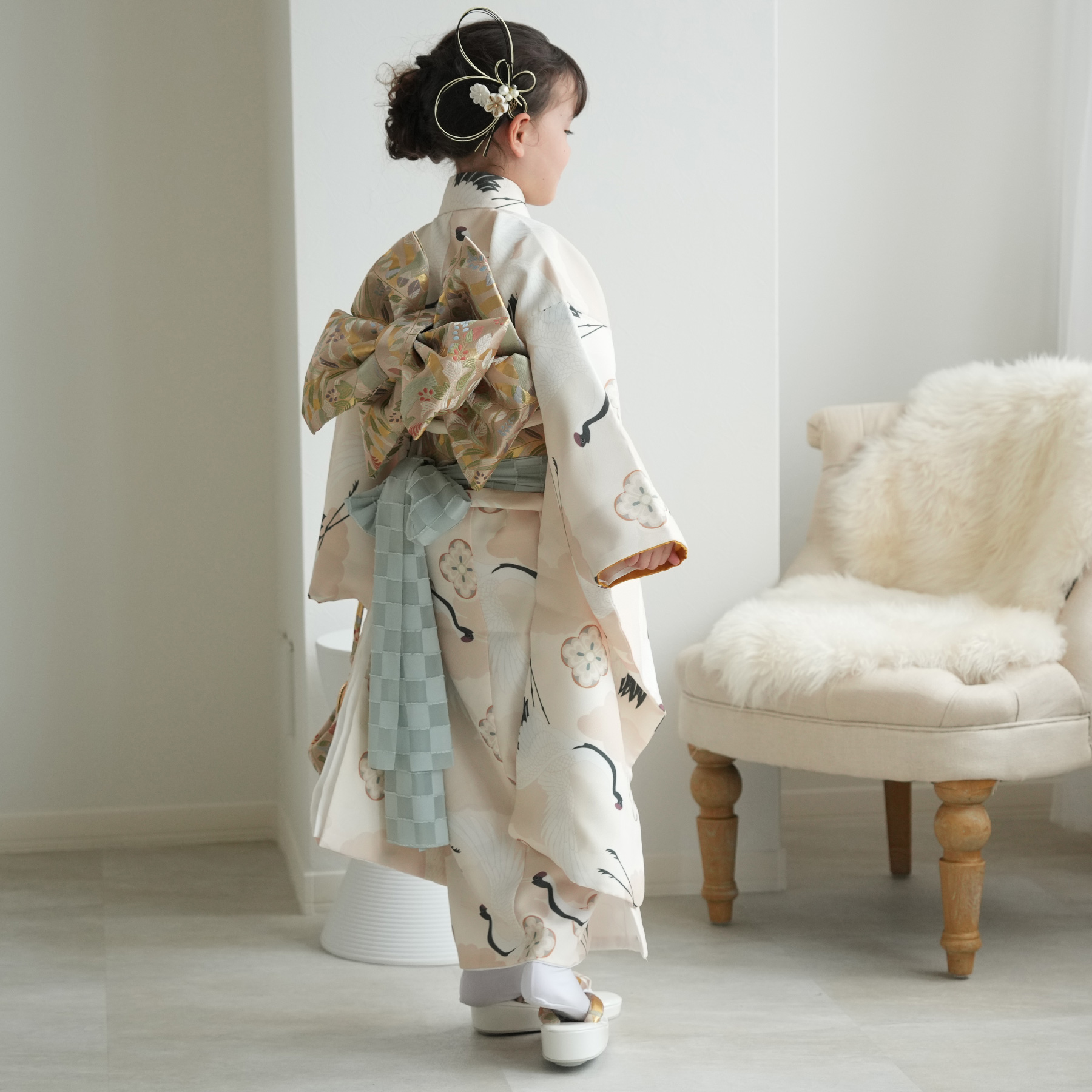 レンタル 七五三 7歳 ひよこ商店 着物 女の子 四つ身 フルセット