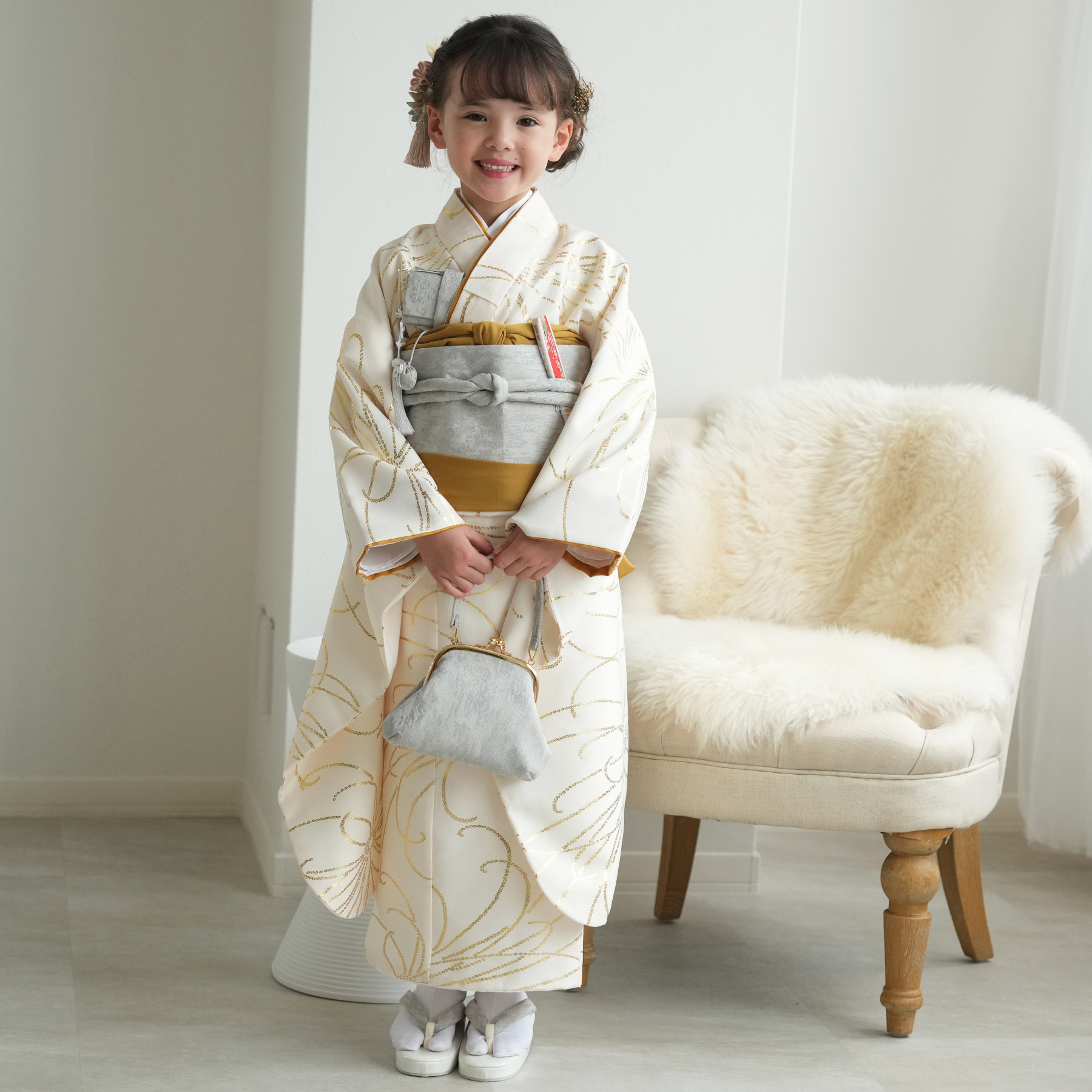 レンタル 七五三 着物 7歳 ひよこ商店 女の子 四つ身 フルセット