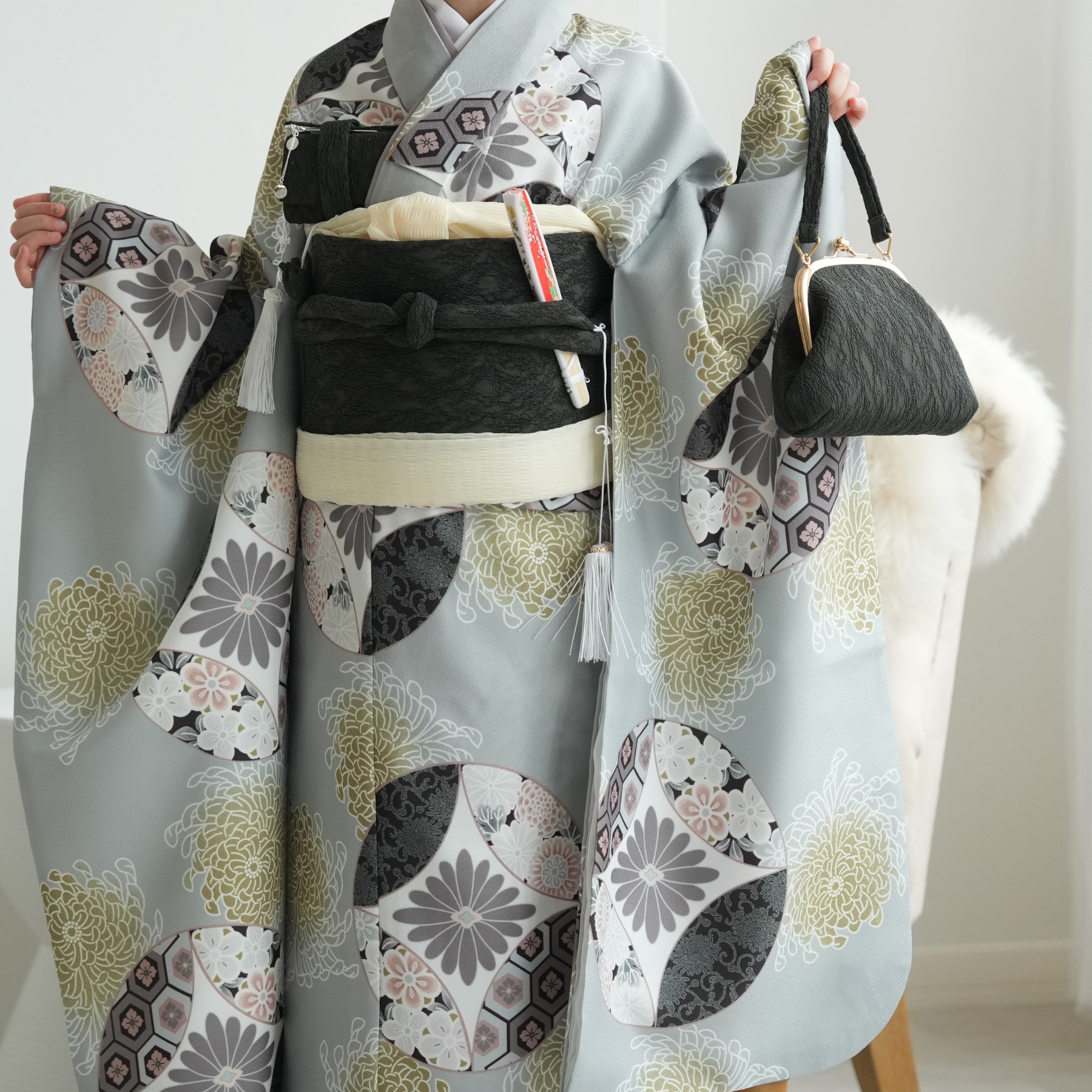 レンタル 七五三 着物 7歳 ひよこ商店 女の子 四つ身 フルセット