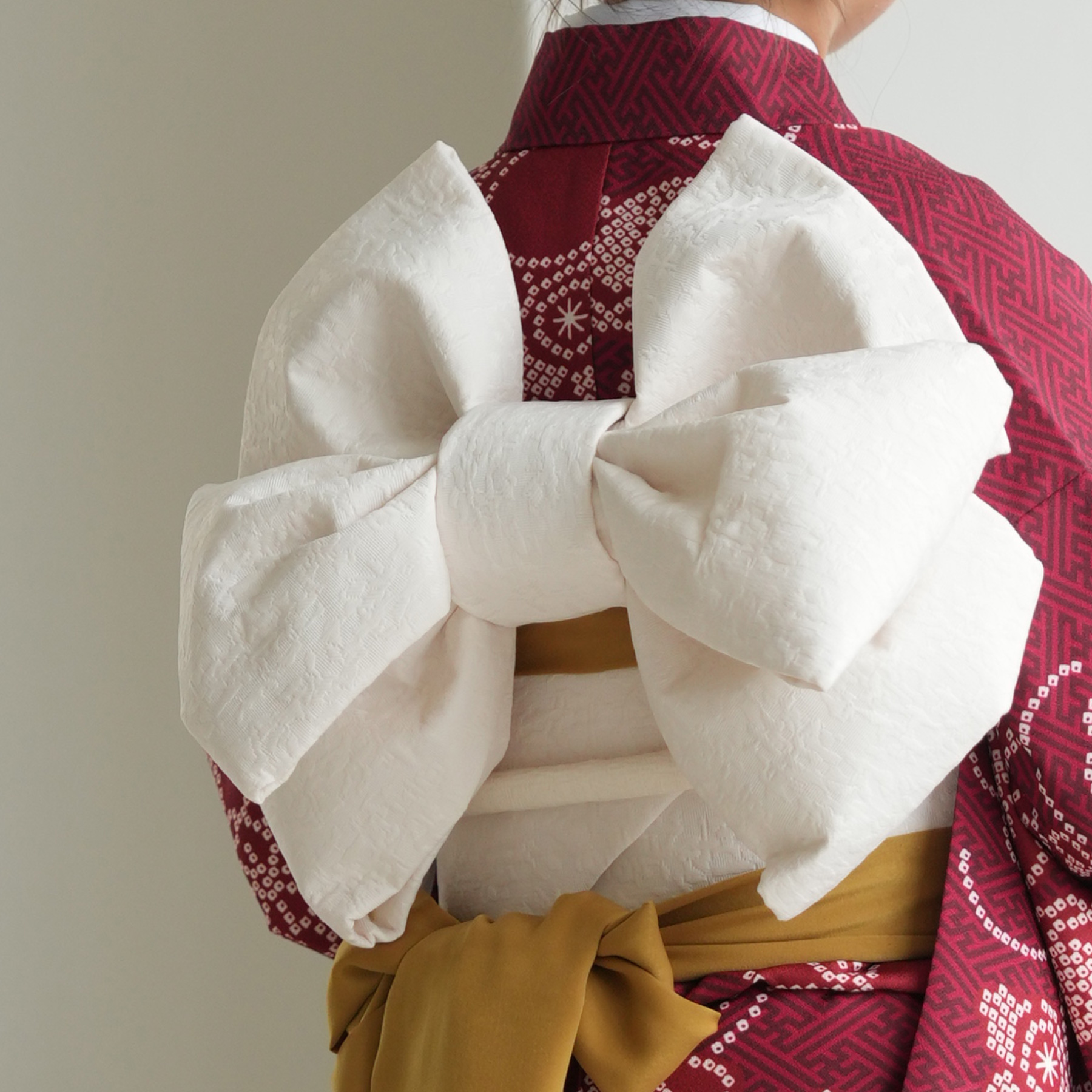 レンタル 10歳 振袖セット 女の子 ひよこ商店 えんじの絞り柄 ハーフ