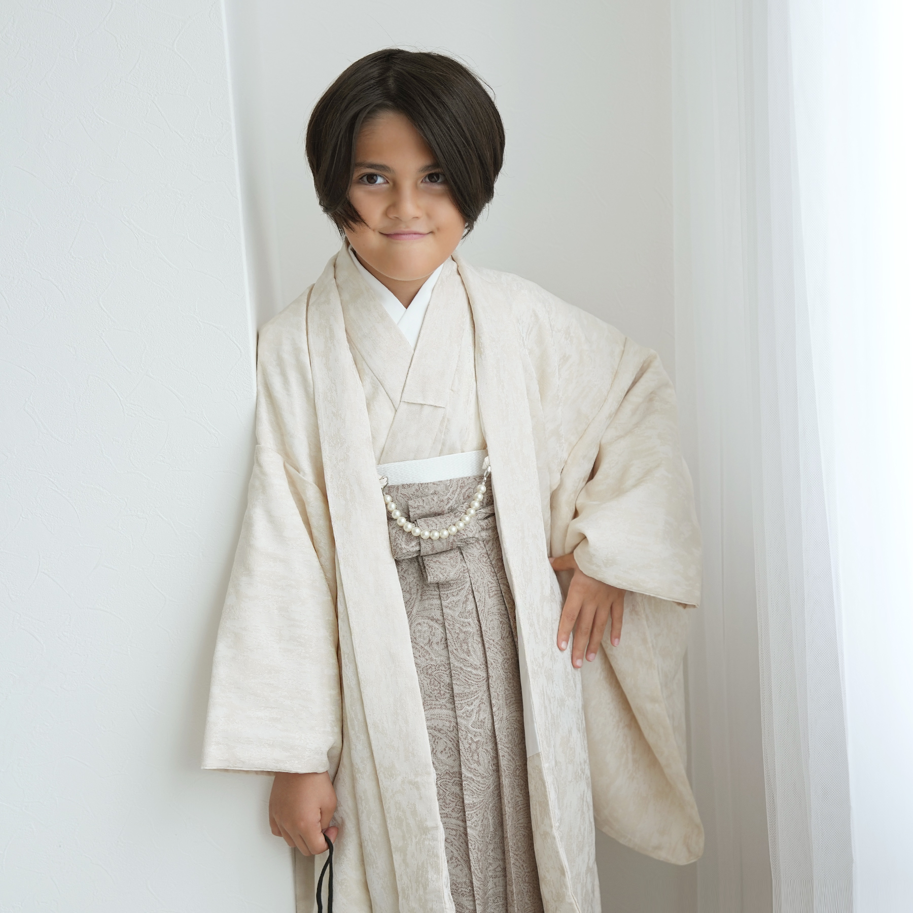 レンタル ハーフ成人式 袴 男の子 utatane 10歳 袴セット ジャガード