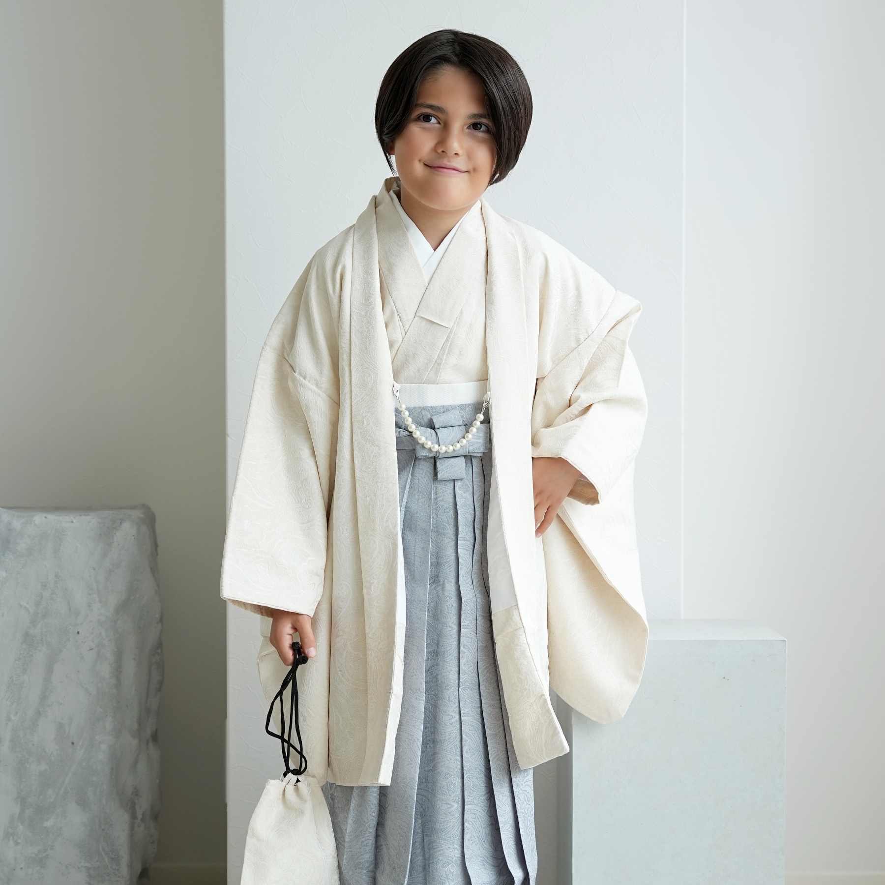 レンタル ハーフ成人式 袴 男の子 utatane 10歳 袴セット ジャガード