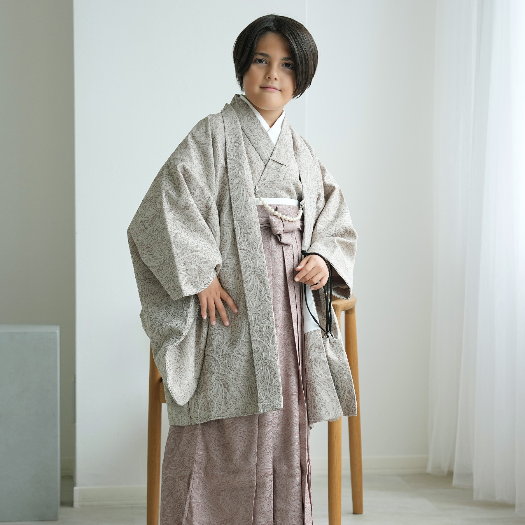レンタル ハーフ成人式 袴 男の子 utatane 10歳 袴セット ジャガード