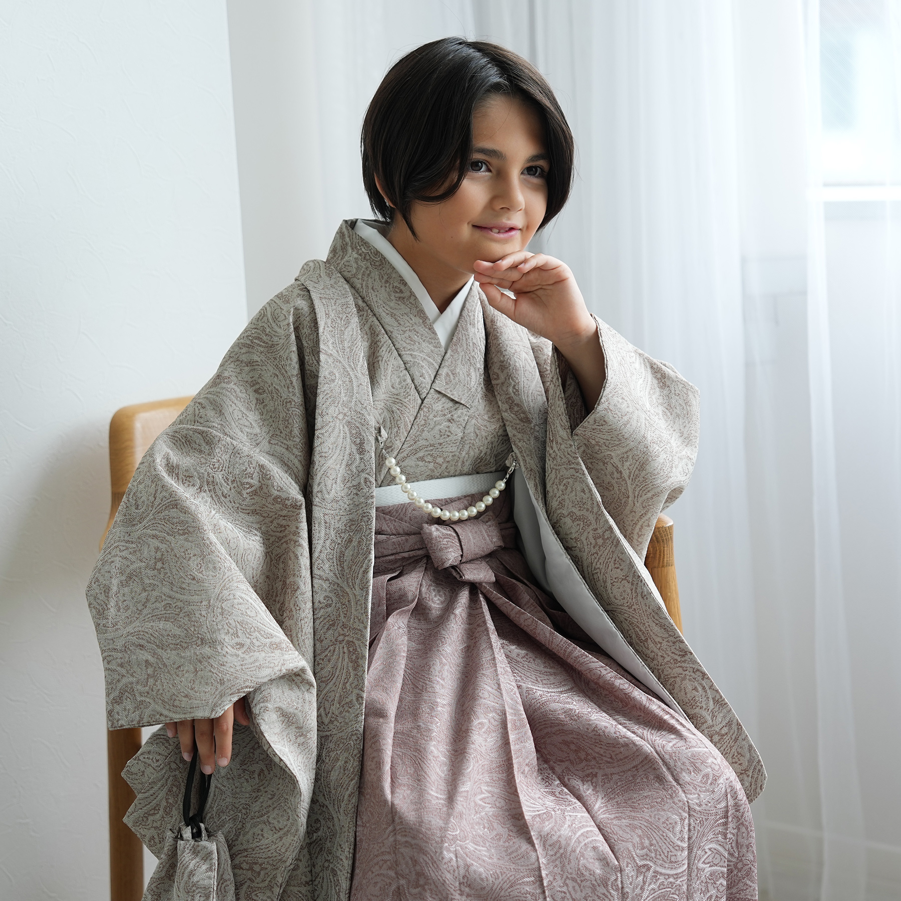レンタル ハーフ成人式 袴 男の子 utatane 10歳 袴セット ジャガード