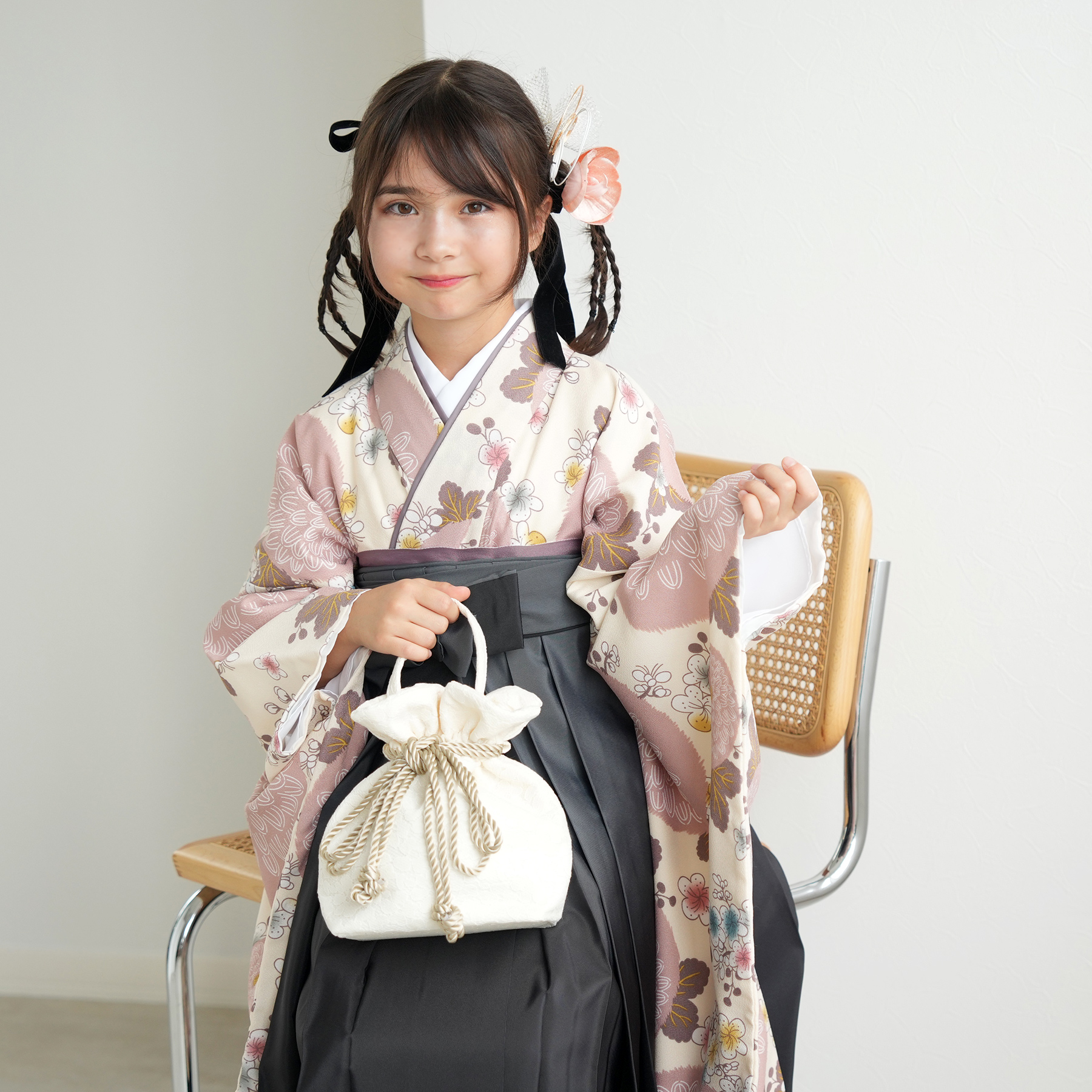 振袖 レンタル 成人式 21点セット レトロ 成人式セット 花 紺系