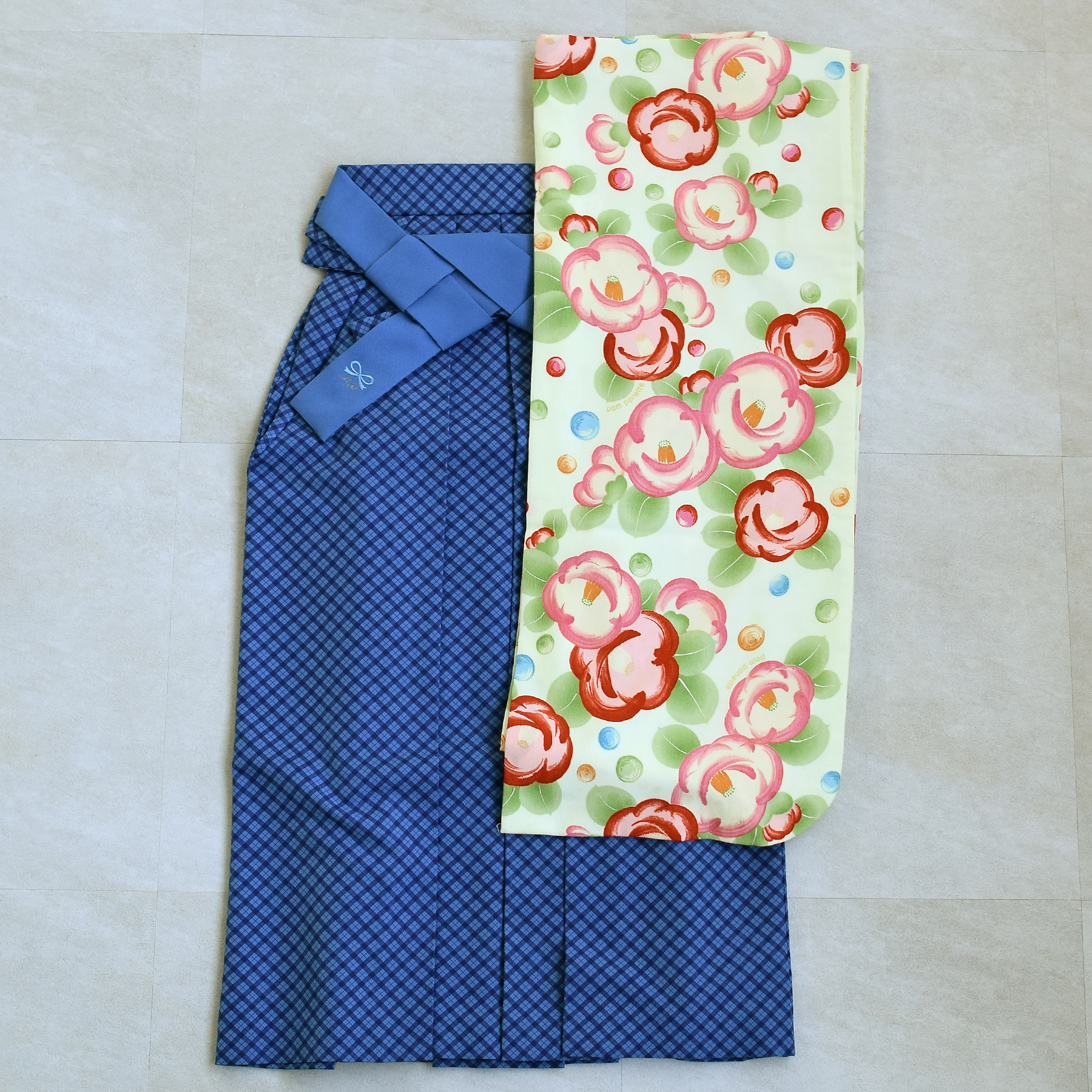 袴 レンタル 小学生 2尺袖着物 15点セット pom ponette / ポンポネット