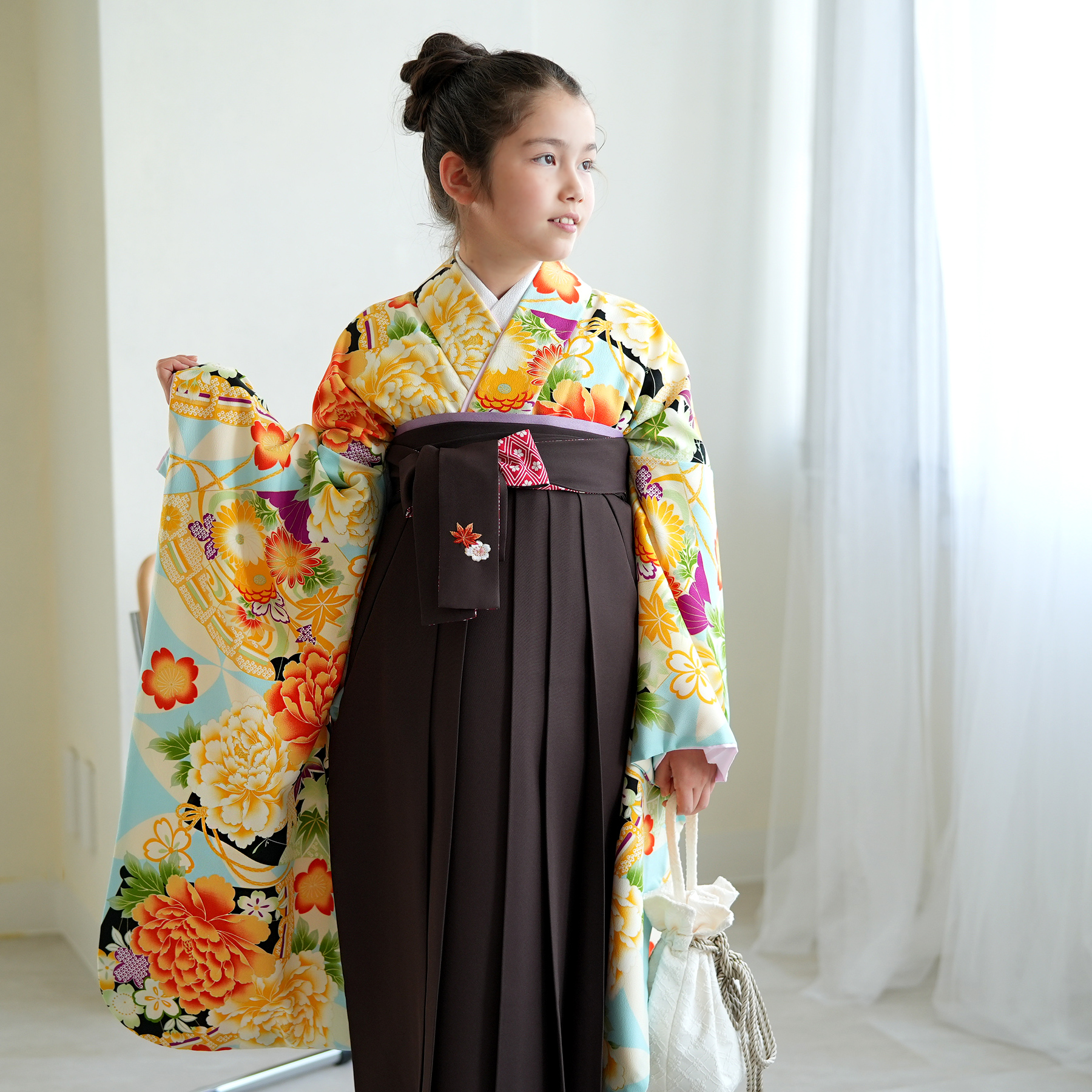 袴 レンタル 小学生 2尺袖着物 15点セット ちはやふる×JAPAN STYLE
