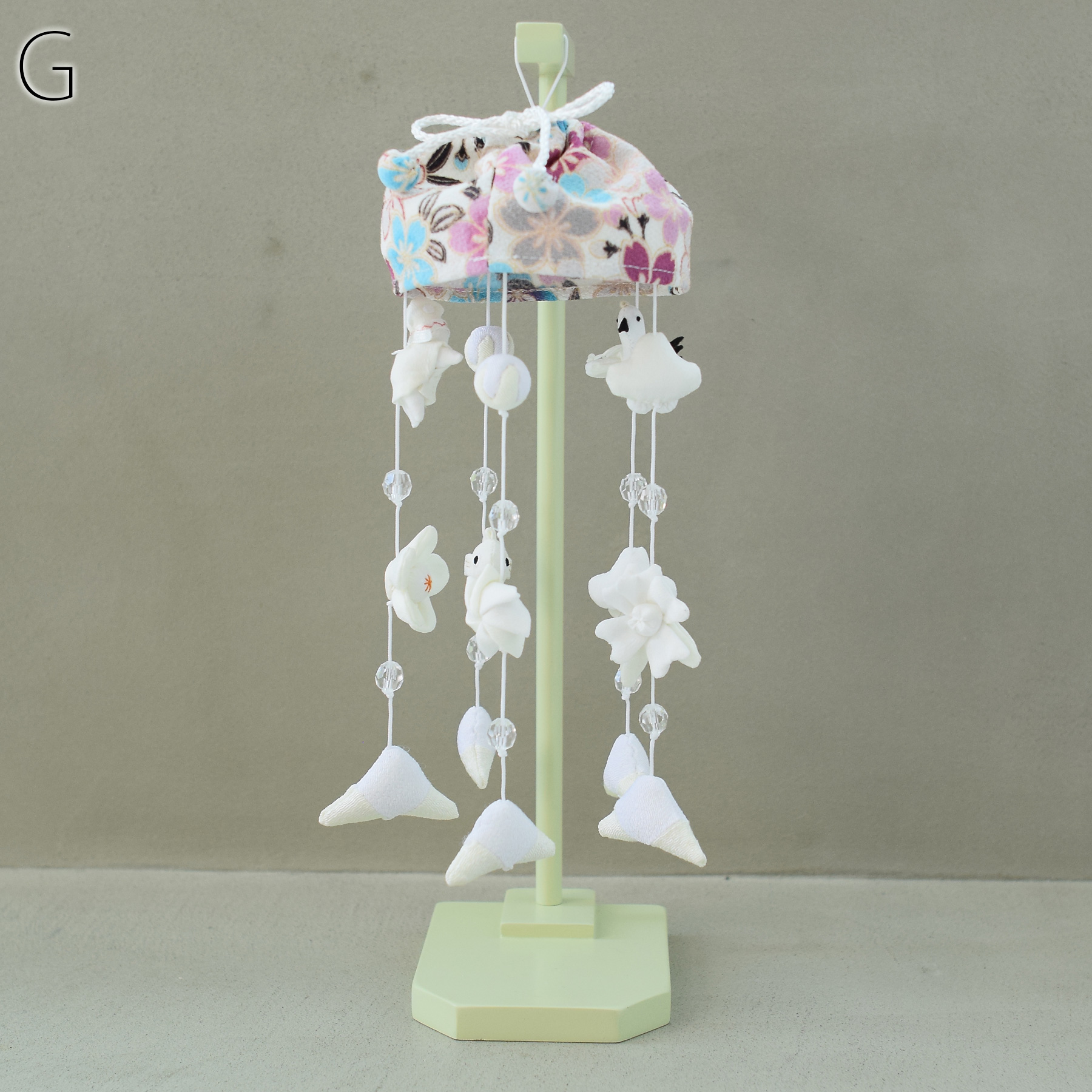 つるし飾り ひな祭り 台座セット 3個つるし×5本＋ビーズ台座付き