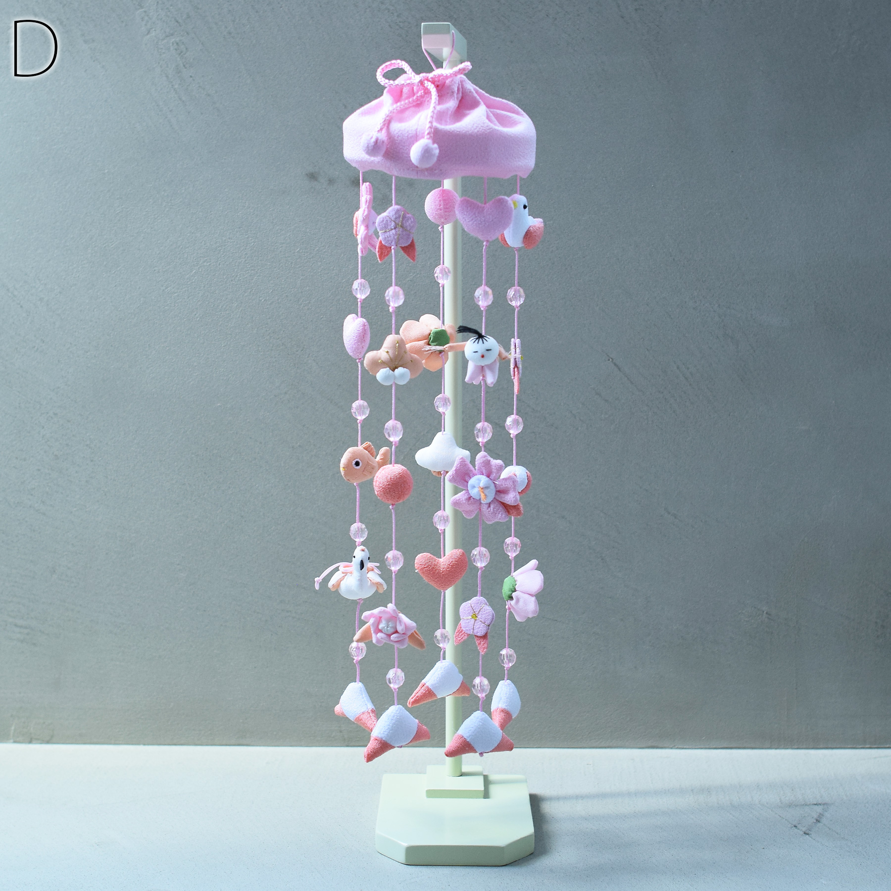 つるし飾り ひな人形 台座セット 5個つるし×5本＋ビーズ台座付き つるし