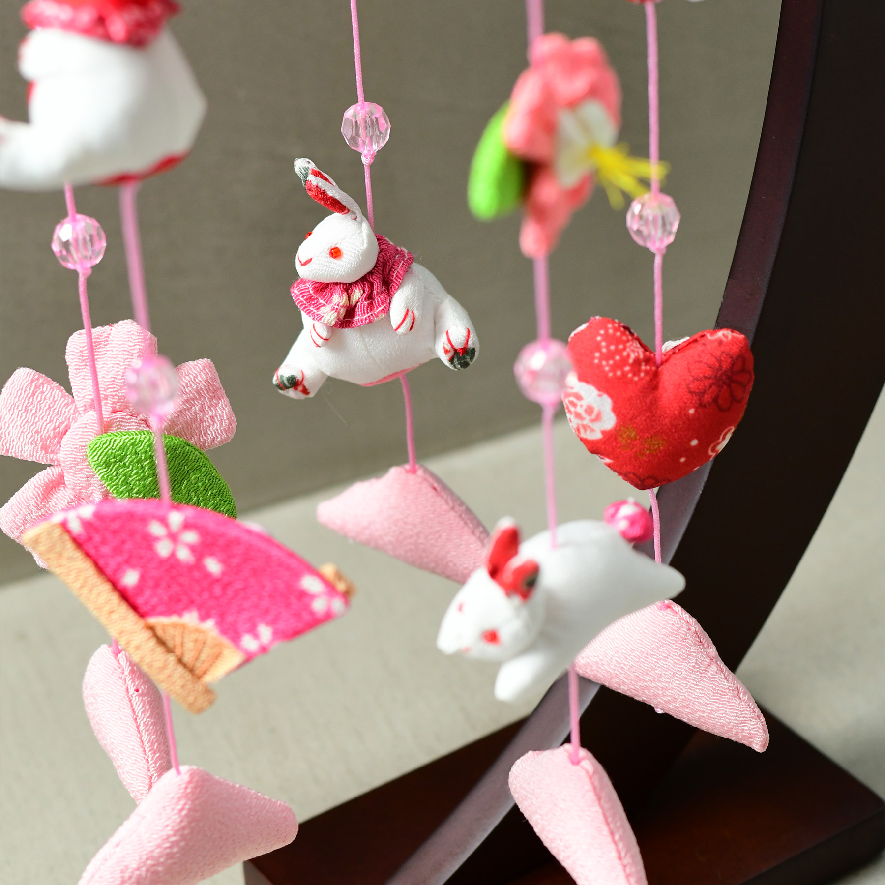 つるし飾り ひな人形 台座セット 4個つるし×5本＋1本 台座付き