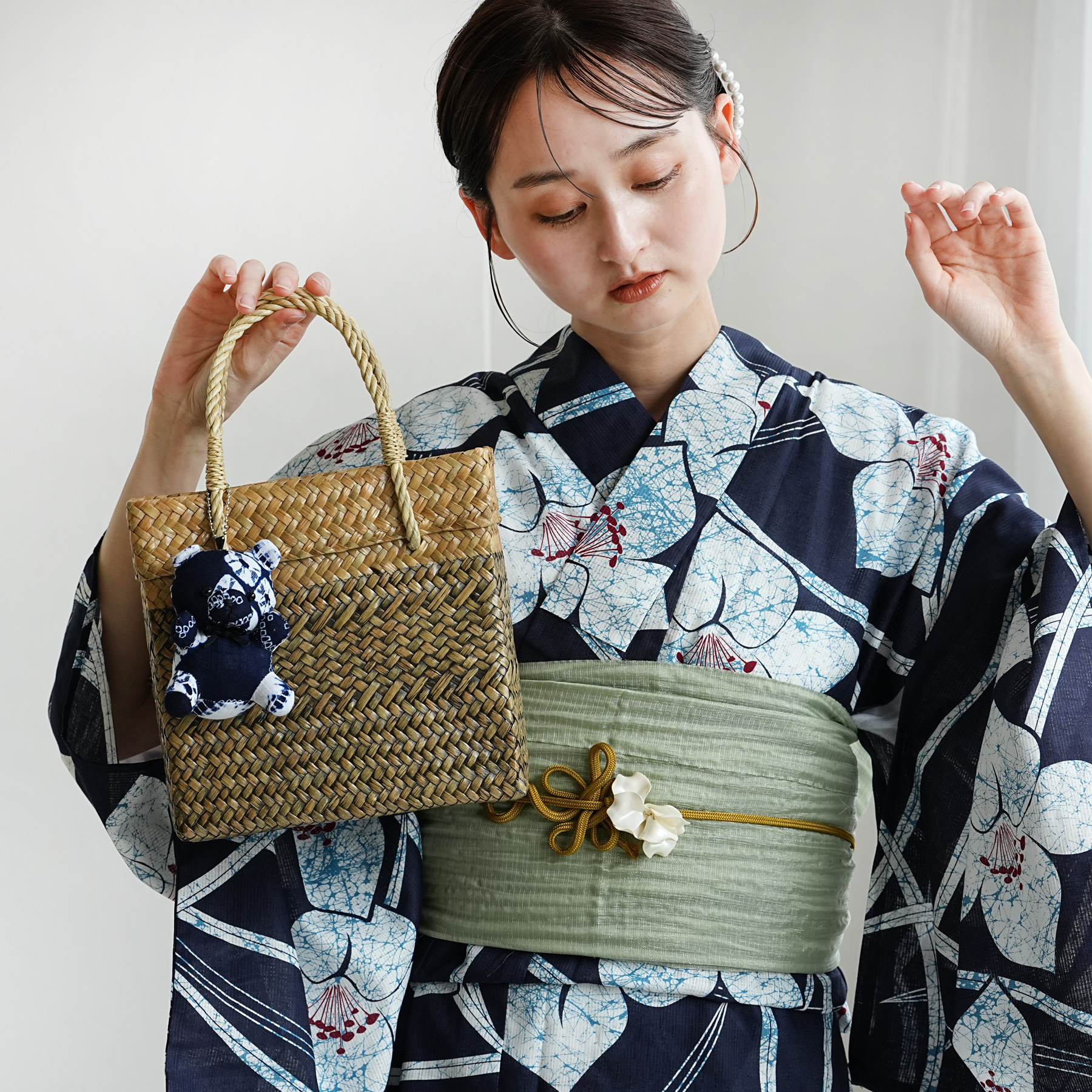 ぬいぐるみ チャーム バッグチャーム くま クマ おしゃれ 有松絞り utatane うたたね ウタタネ