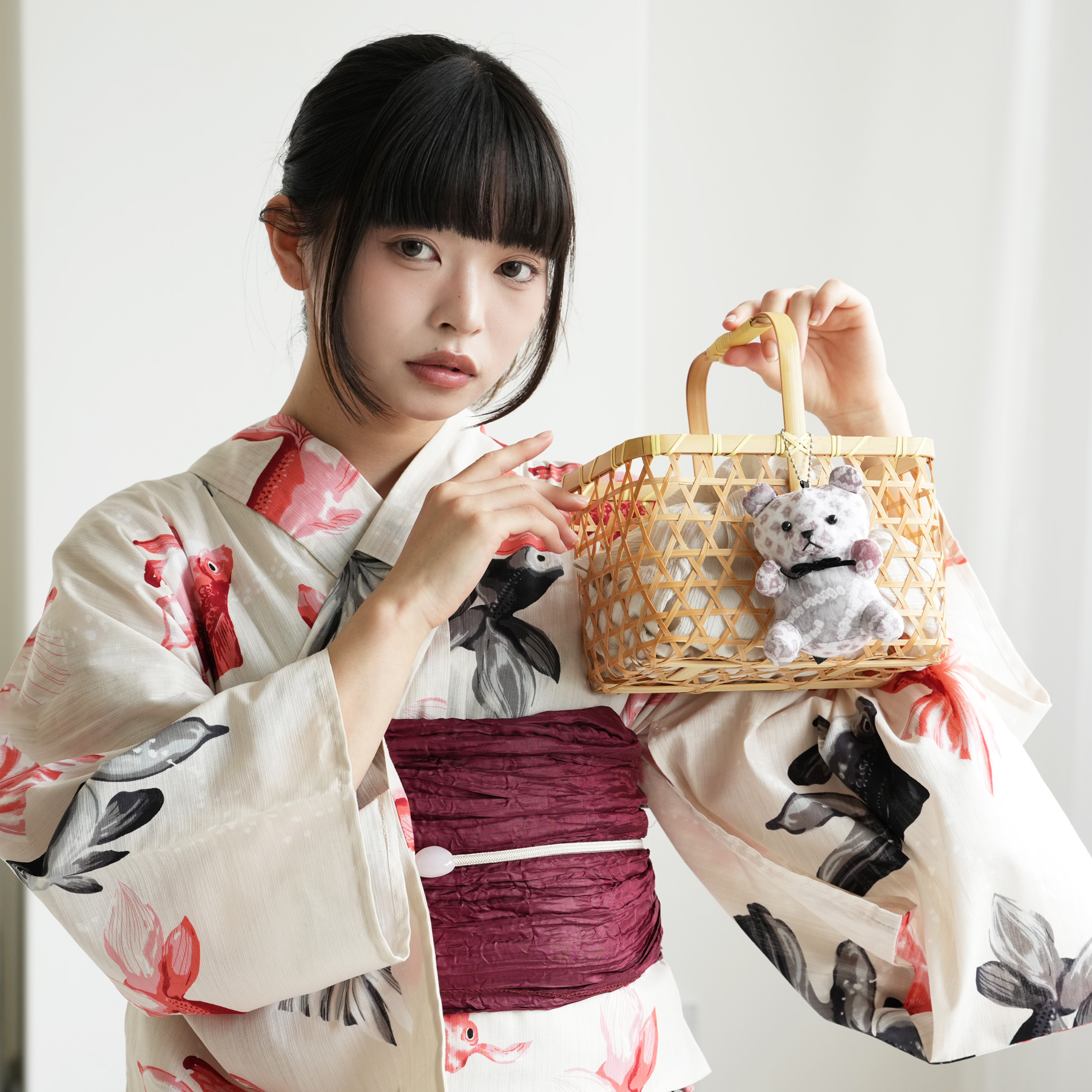 utatane くま チャーム るぴよん 伝統工芸生地使用 有松絞り チャーム