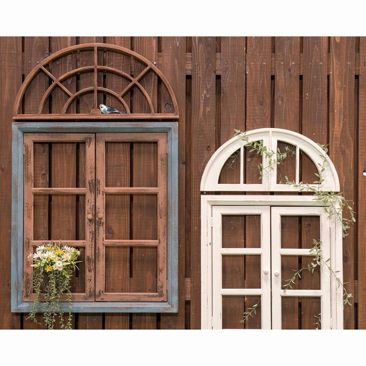 ウィンドウフレーム フレーム 窓型 木製 壁飾り 壁掛け 額 窓枠 窓