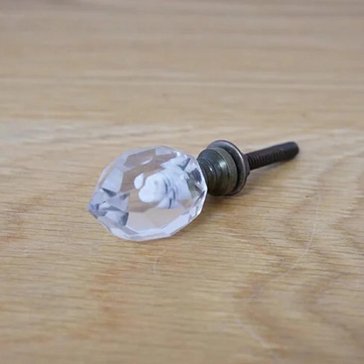 雑貨 ガラス ノブ 取っ手 つまみ 持ち手 引き出し とんがり 直径約2.5