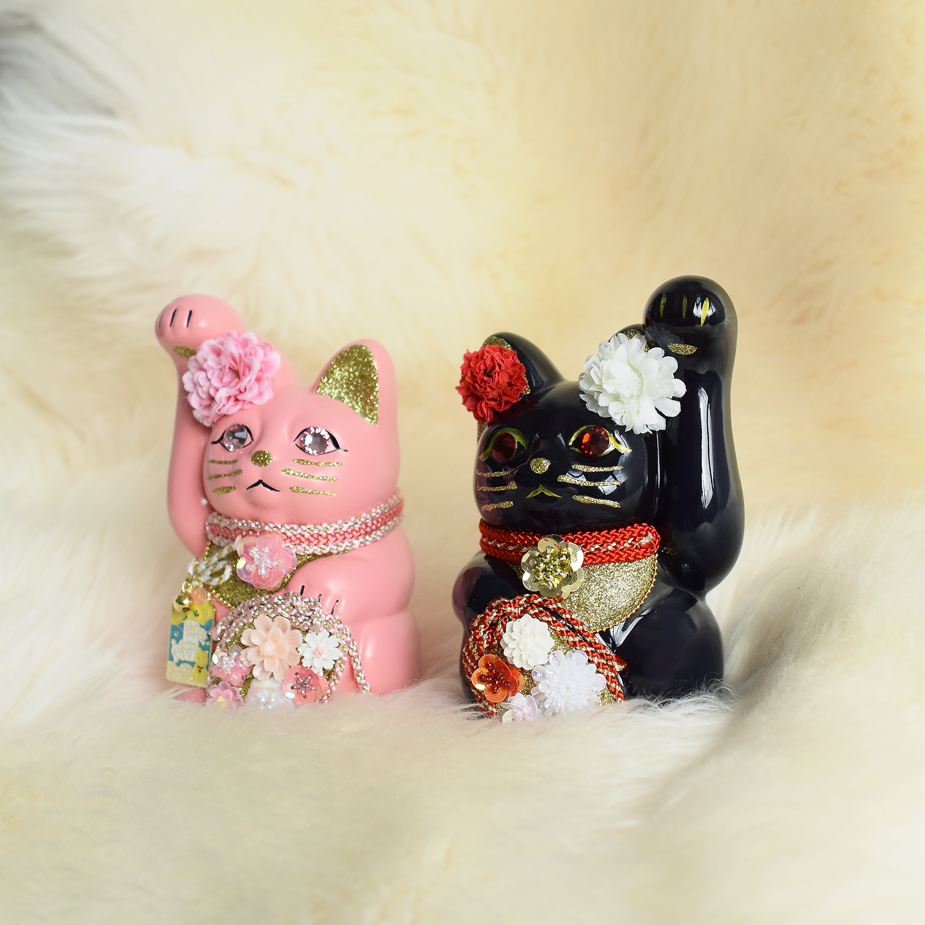 招き猫　置物　新品 陶器　 白黒猫 71YT4-b-j4L._UF894,1000_QL80_.jpg