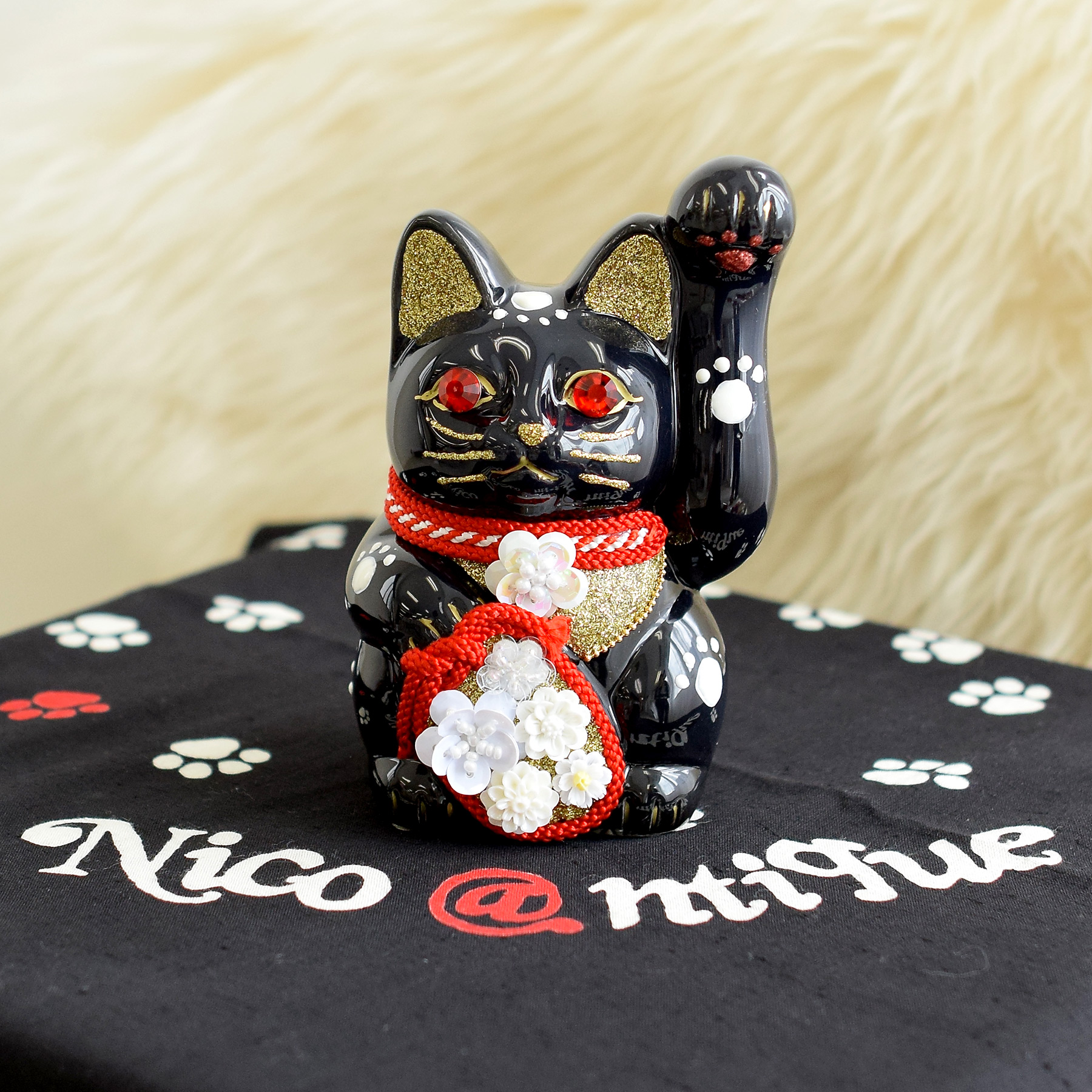 黒猫 招き猫 黒 猫 ネコ ねこ セット オブジェ 置物 インテリア