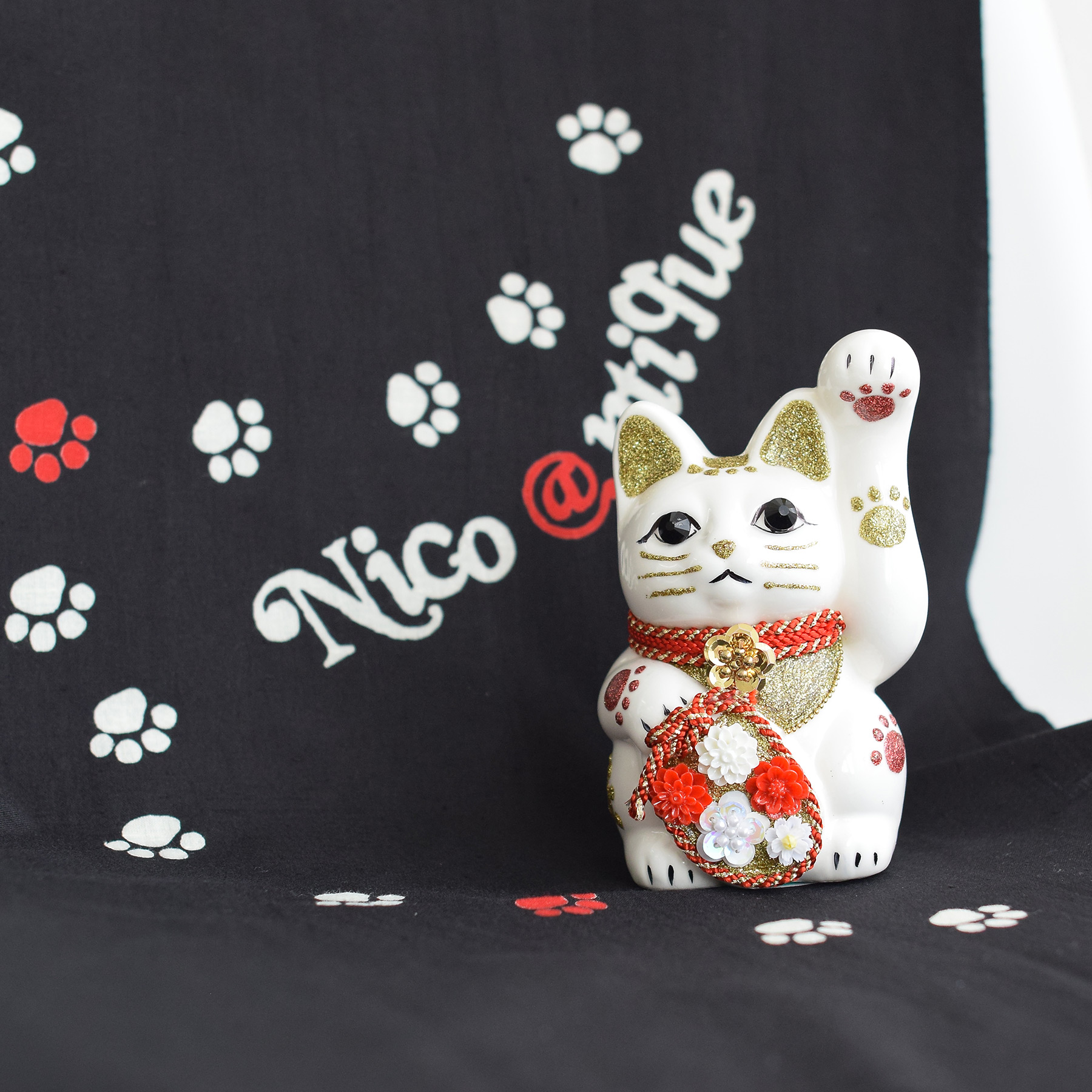 招福　手ぬぐい　新品未使用　だるま　小槌　招き猫 招福 手ぬぐい 新品未使用 だるま 小槌 招き猫 招福 手ぬぐい 新品未