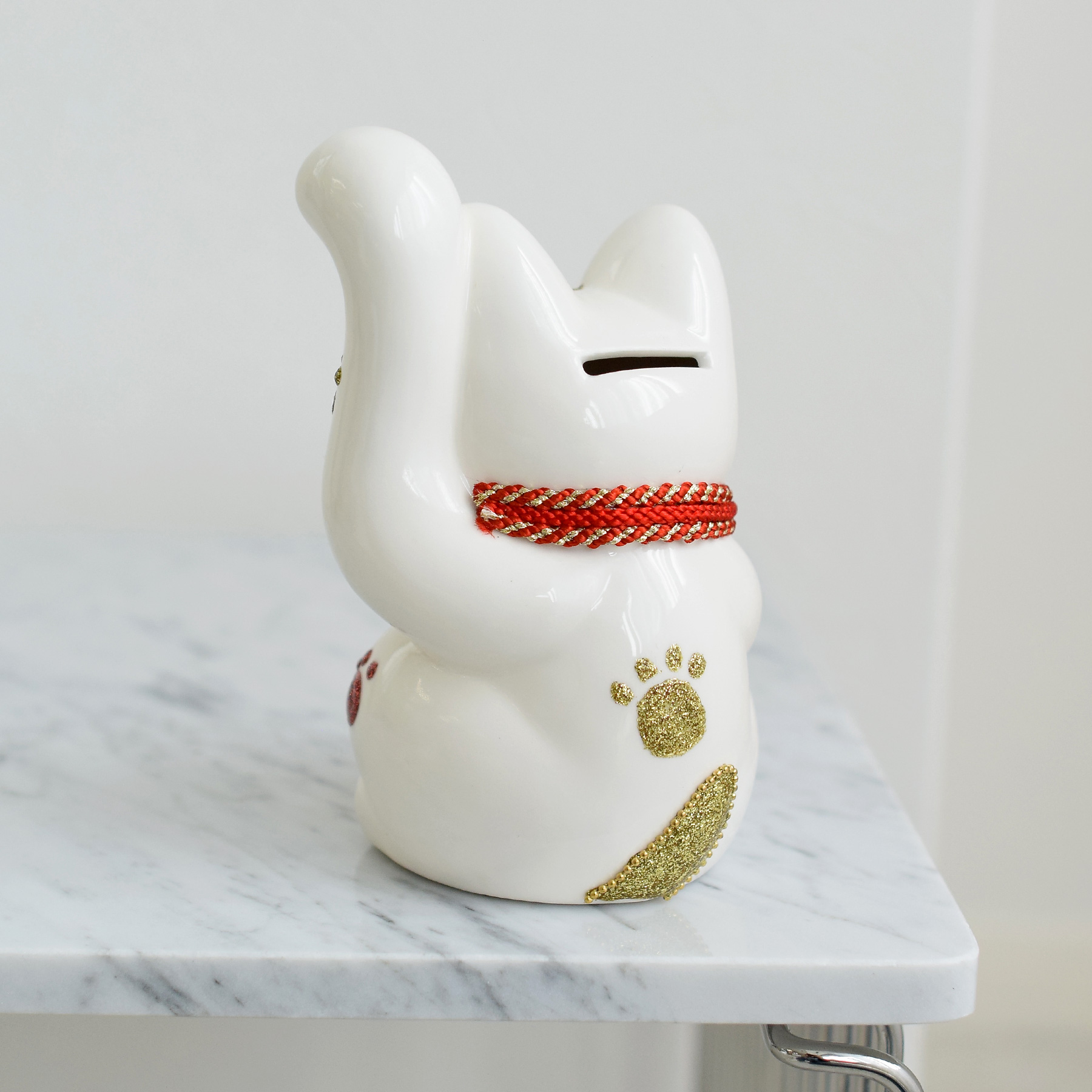 招き猫 置物 おしゃれ ニコアンティーク×ご縁猫 ねこ球代 手ぬぐい 2点