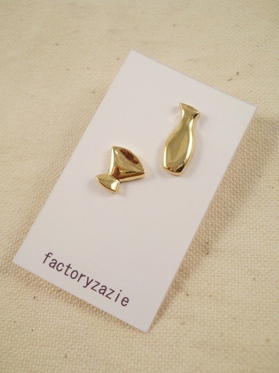ピアス レディース factoryzazie ファクトリーザジ 真鍮製 徳利と猪口