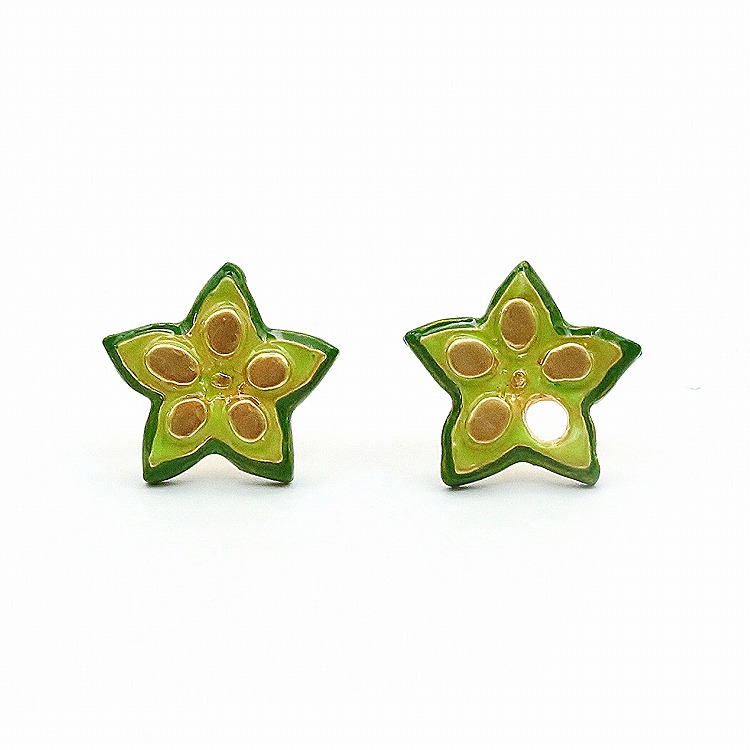 黄緑系　ビジュー　ピアス　ハンドメイド　イヤリング変更可 ピアス レディース アクセサリー パルナートポック レトロ オクラ 黄緑