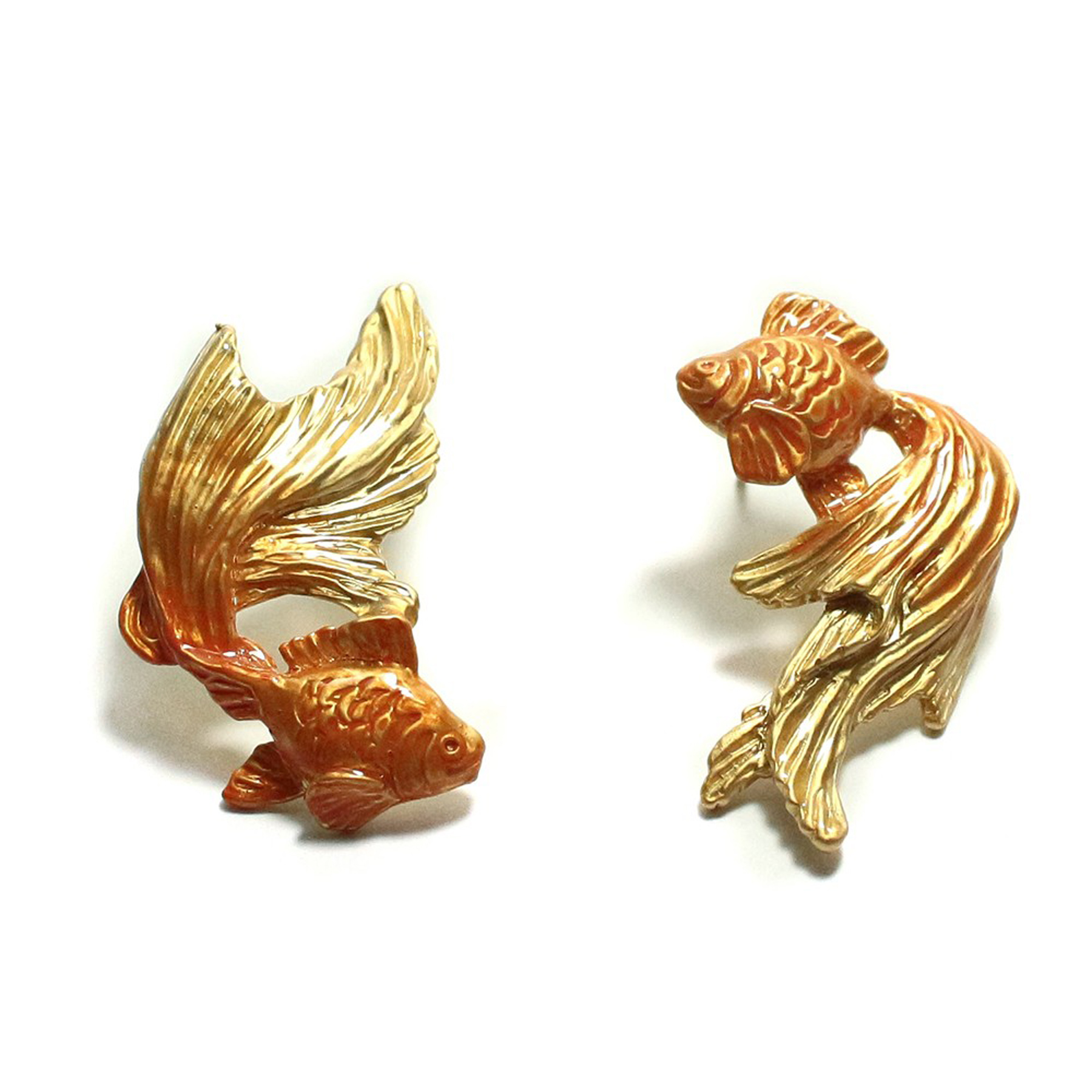 ピアス レディース Palnart Poc  金魚ピアスGD 日本製 国産 ハンドメイド ギフト パルナートポック 両耳 着物 浴衣 ゆかた 夏 オレンジ系 5個までメール便可能