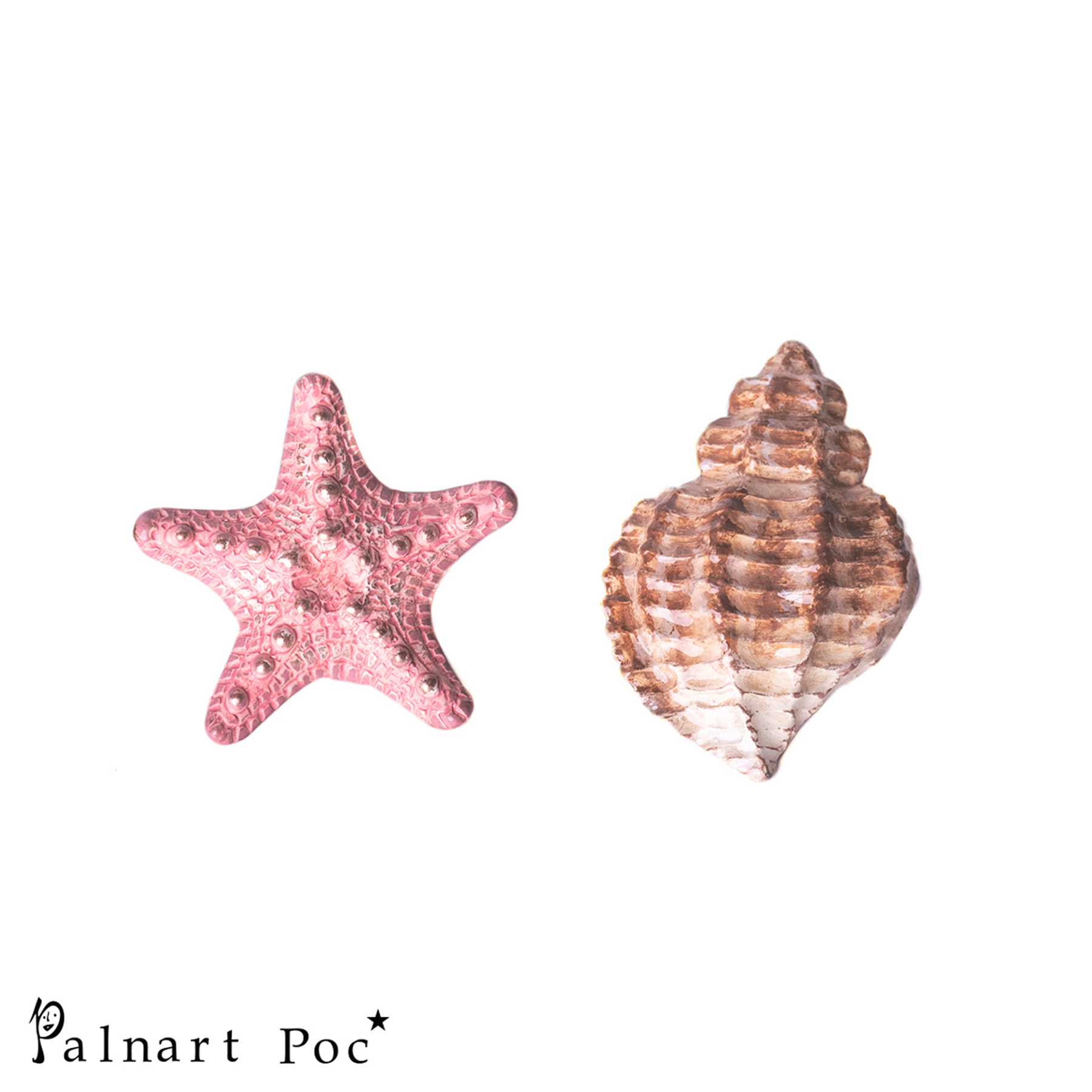 ピアス レディース Palnart Poc  シェルピアス 日本製 国産 ハンドメイド ギフト パルナートポック 両耳 貝 ヒトデ 海 夏 浴衣 ゆかた 5個までメール便可能