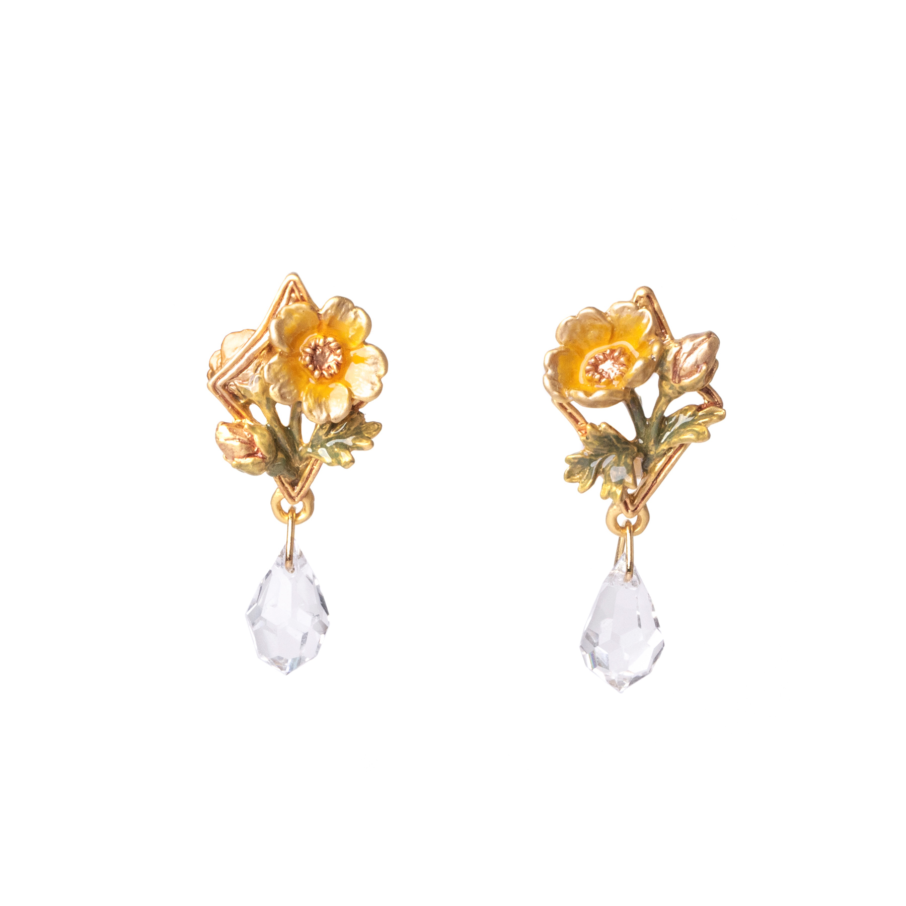 ピアス レディース Palnart Poc キンポウゲピアス 日本製 国産 ハンドメイド ギフト プレゼント パルナートポック 両耳 花 金鳳花 黄色