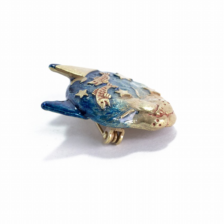 ブローチ おしゃれ アクセサリー パルナートポック レトロ 猫 青系