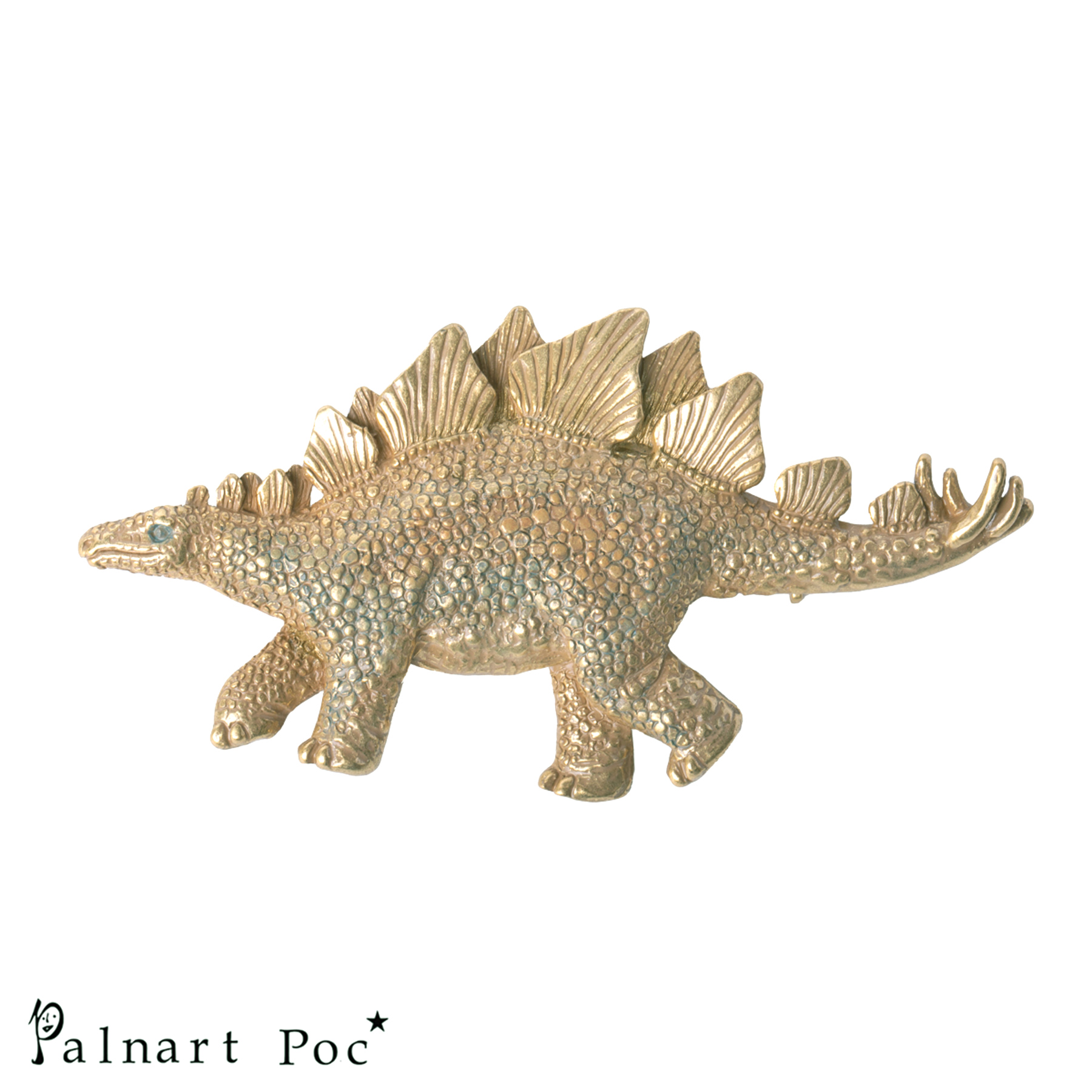 ブローチ おしゃれ Palnart Poc ブローチ ステゴサウルス 日本製 国産 ハンドメイド プレゼント パルナートポック 恐竜 ダイナソー ゴールド メール便選択可能