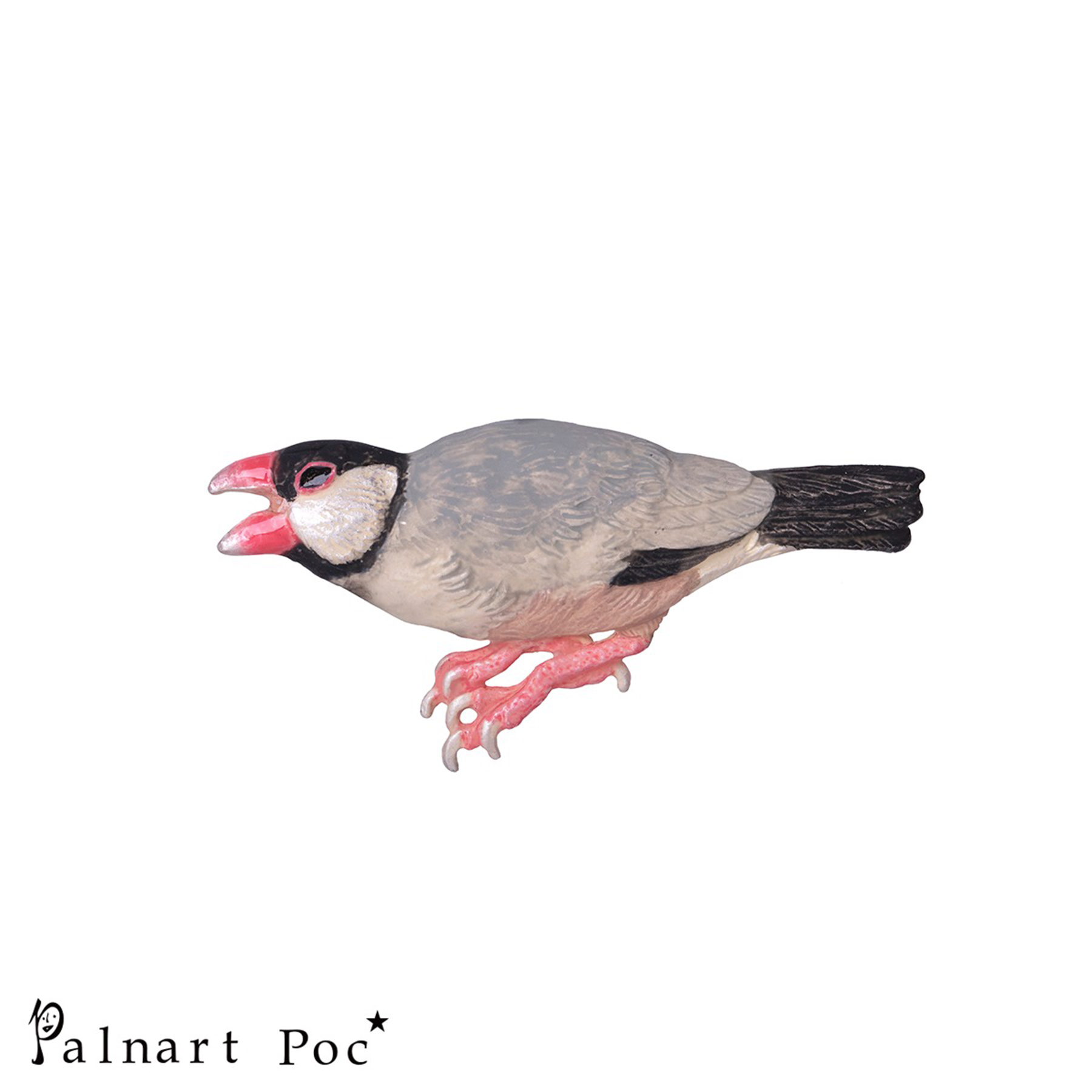 Yahoo! Yahoo!ショッピング(ヤフー ショッピング)ブローチ おしゃれ Palnart Poc 文鳥（ノーマル）  日本製 パルナートポック ハンドメイド ギフト プレゼント 文鳥 ブンチョウ 鳥 Java sparrow メール便可能