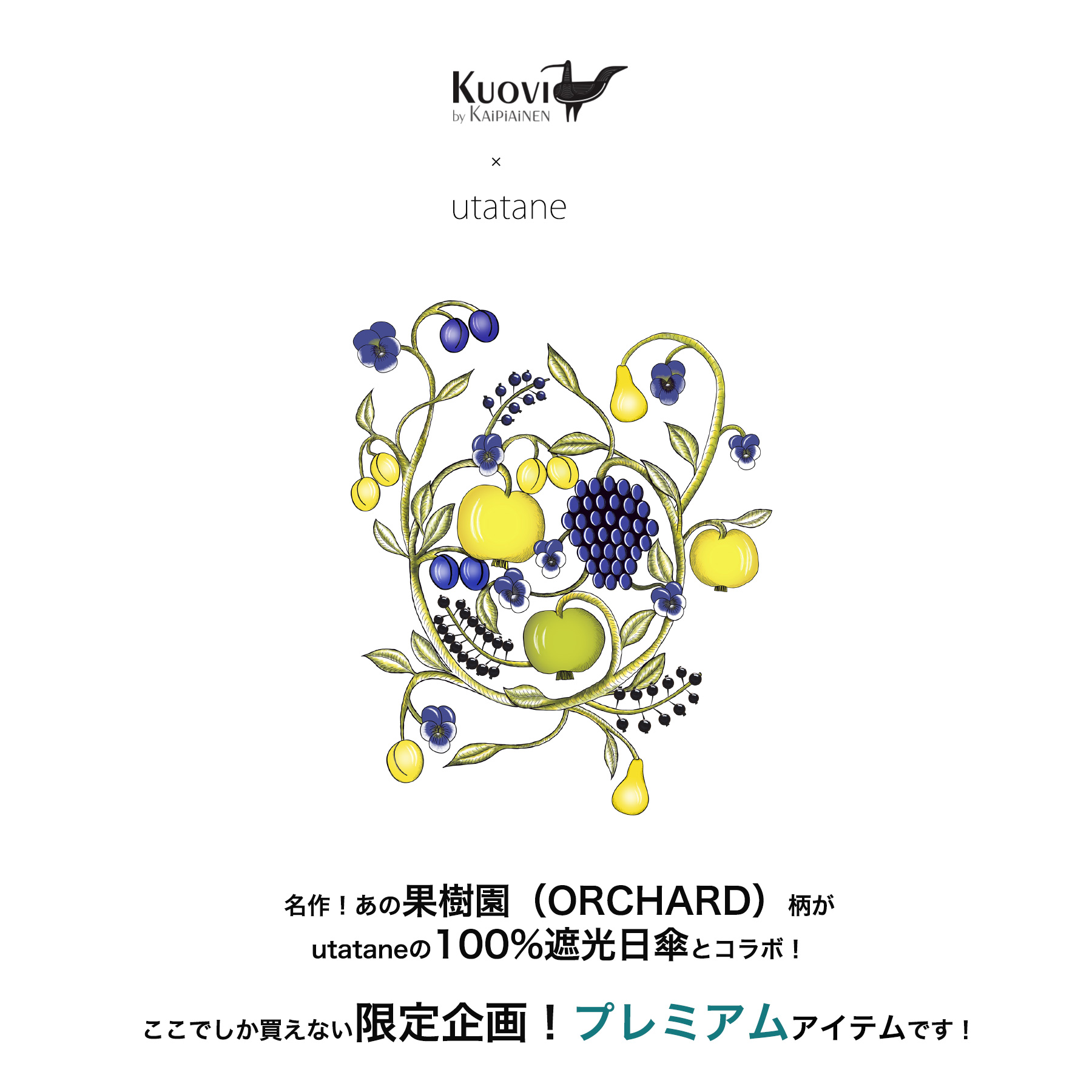 utatane 日傘 完全遮光 折りたたみ 日本製 utatane×Kuovi