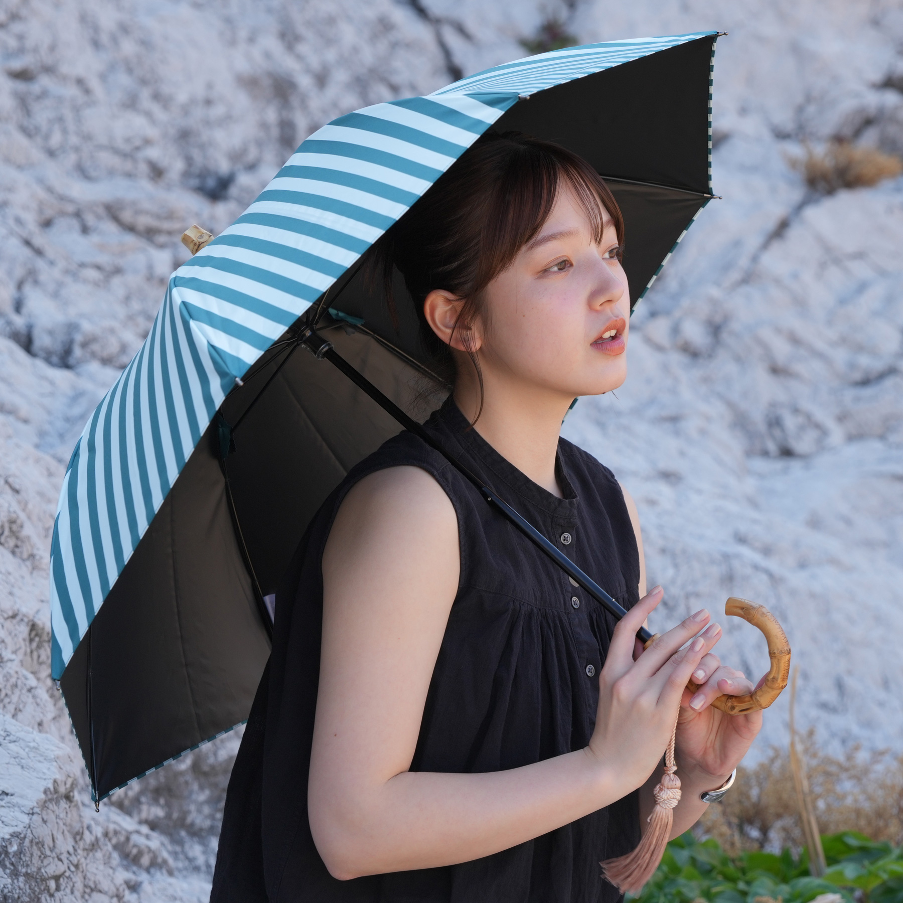 utatane 日傘 完全遮光 長傘 小さめ 軽量 晴雨兼用 親骨47cm