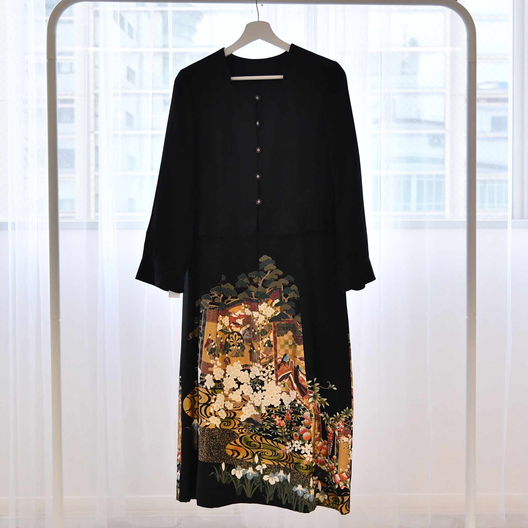 留袖ドレス 9号 販売 購入 金彩華御所車 ワンピース レディース