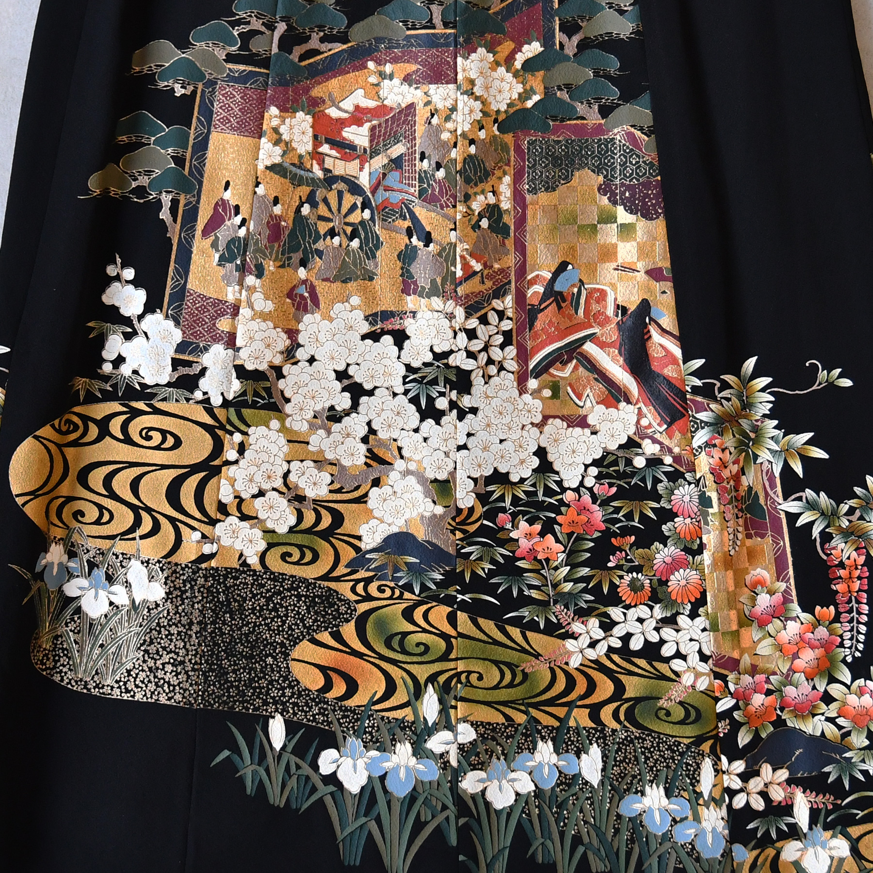 留袖ドレス 9号 販売 購入 金彩華御所車 ワンピース レディース