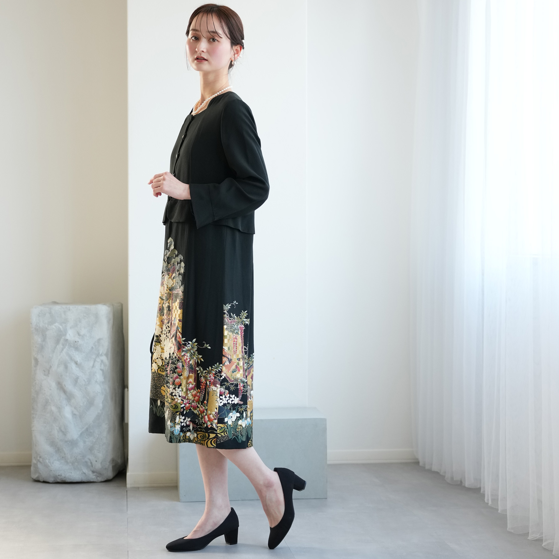 留袖ドレス 9号 販売 購入 金彩華御所車 ワンピース レディース