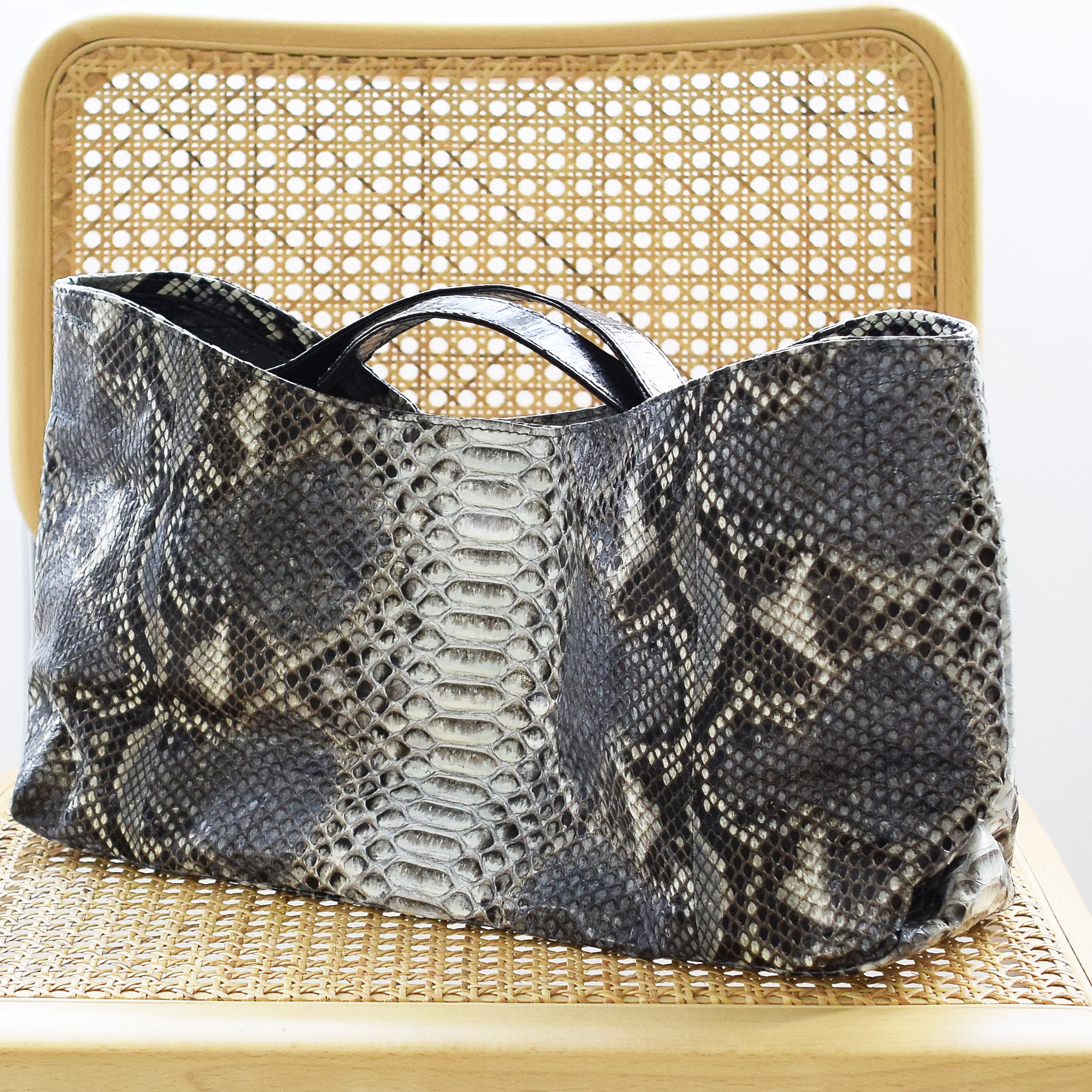 バッグ レディース レザー PYTHON×COBRA パイソン ウェーブトート