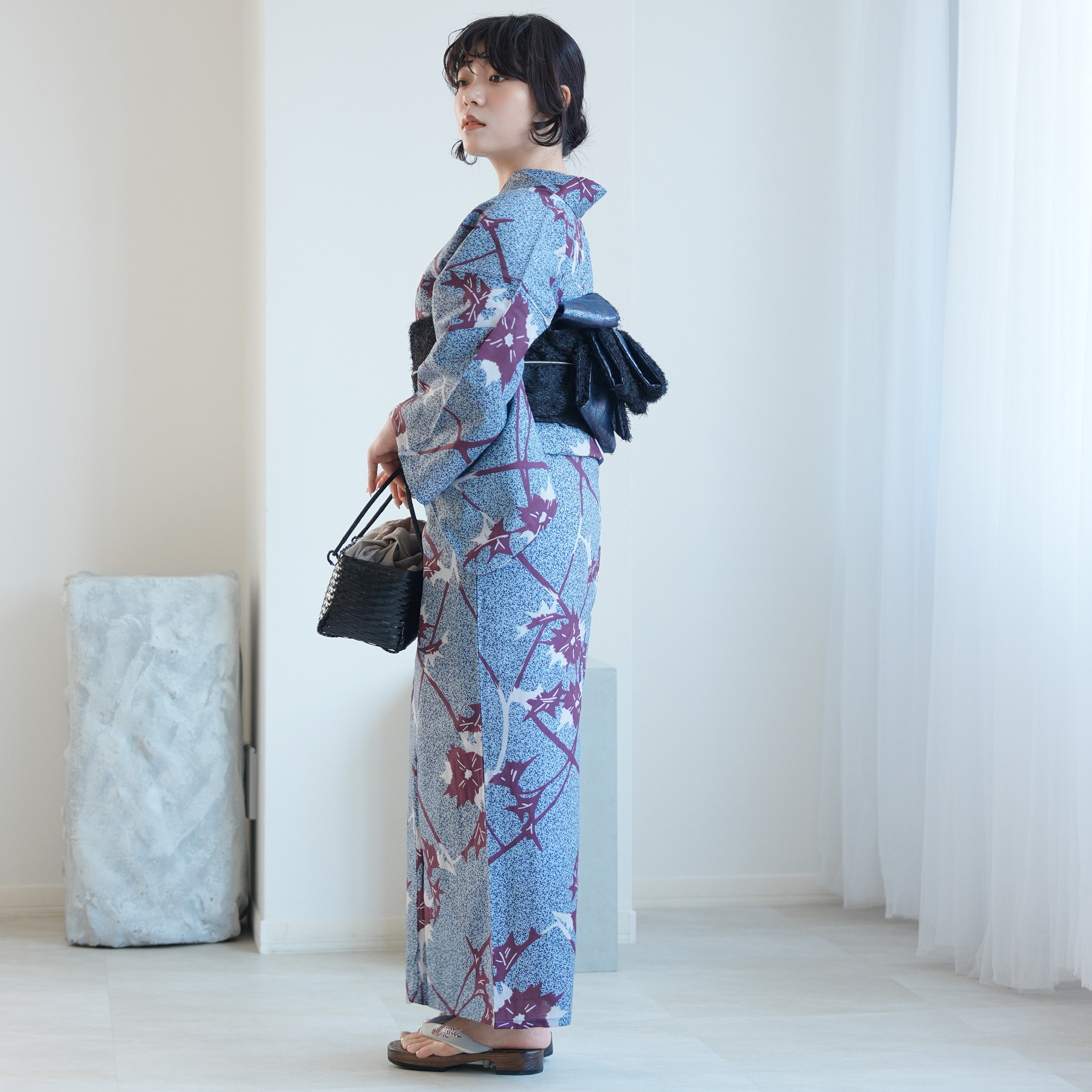 ✅新品【ブルーと紫のあざみ砂嵐】 utatane ウタタネ 浴衣単品 utatane - ✓新品【ブルーと紫のあざみ砂嵐】 utatane ウタタネ 浴衣