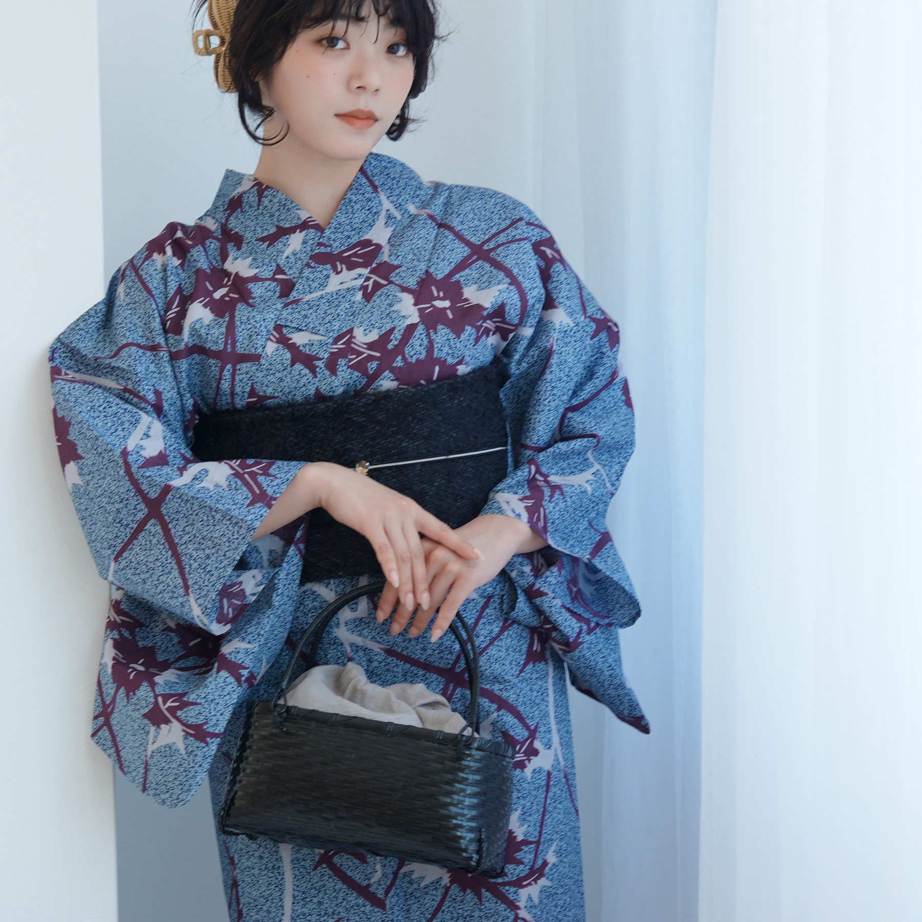 ✅新品【ブルーと紫のあざみ砂嵐】 utatane ウタタネ 浴衣単品 utatane - ✓新品【ブルーと紫のあざみ砂嵐】 utatane ウタタネ 浴衣
