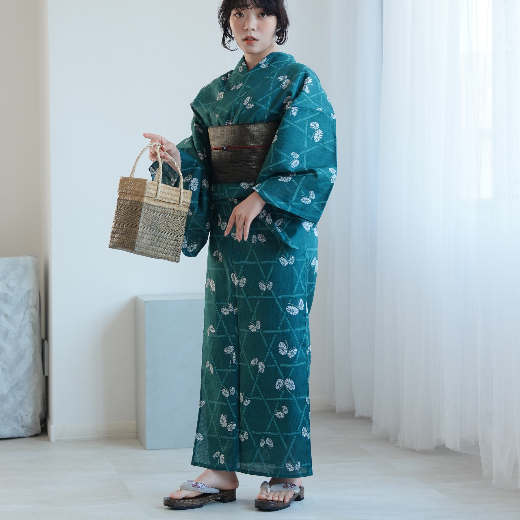 utatane 浴衣 単品 レディース Sサイズ ニコアンティーク 高級変わり織