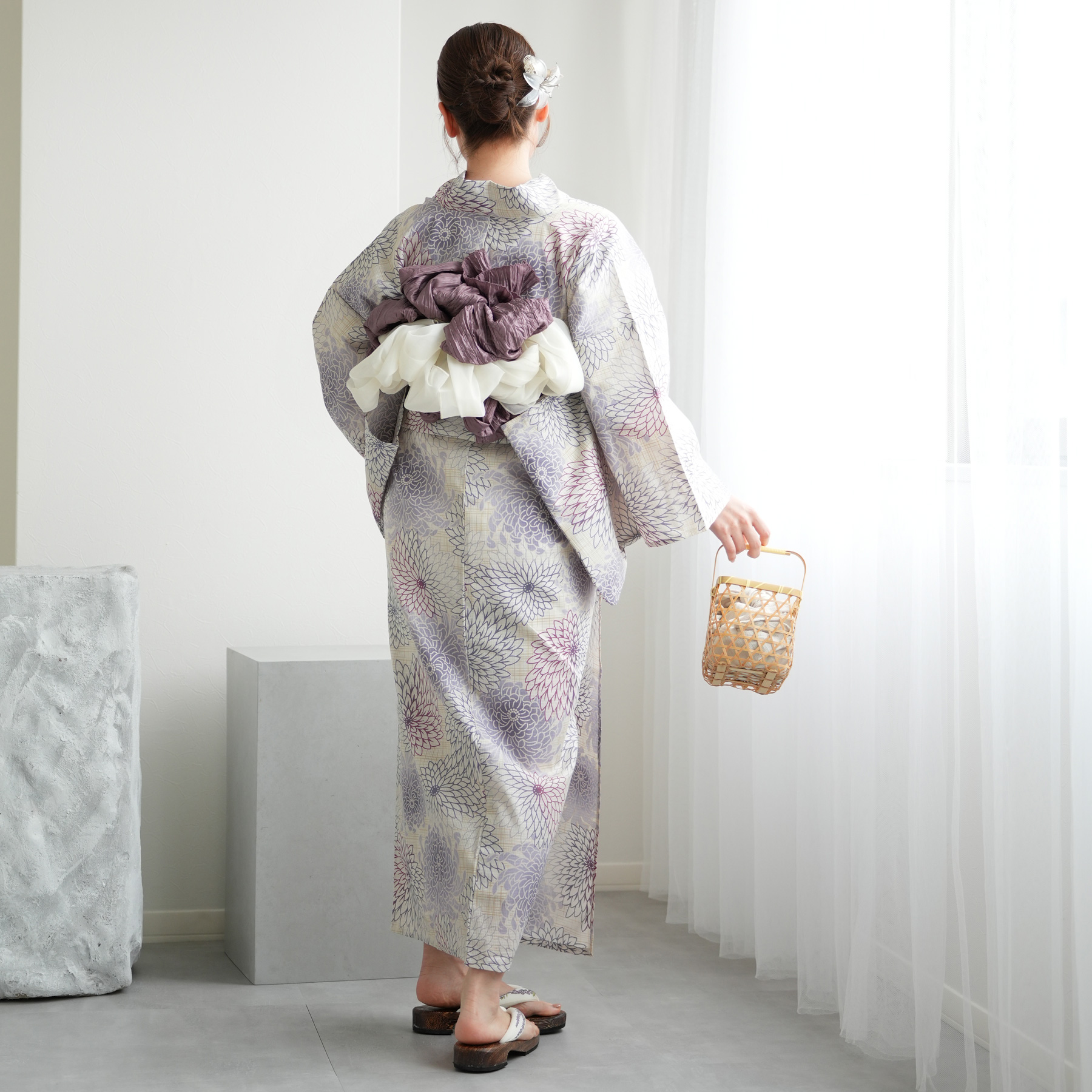 浴衣 セット レディース フリーサイズ 3点セット（浴衣/下駄/帯