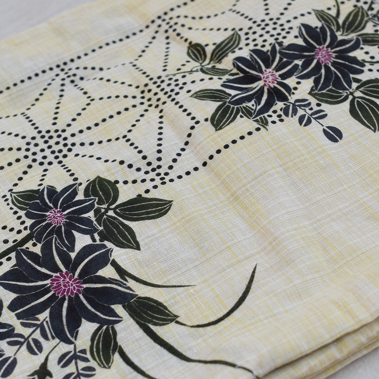 美品　utatane　浴衣セット　萩　ベージュ　ウタタネ　花柄　くすみ紫 美品 utatane 浴衣セット 萩 ベージュ ウタタネ 花柄 くすみ紫