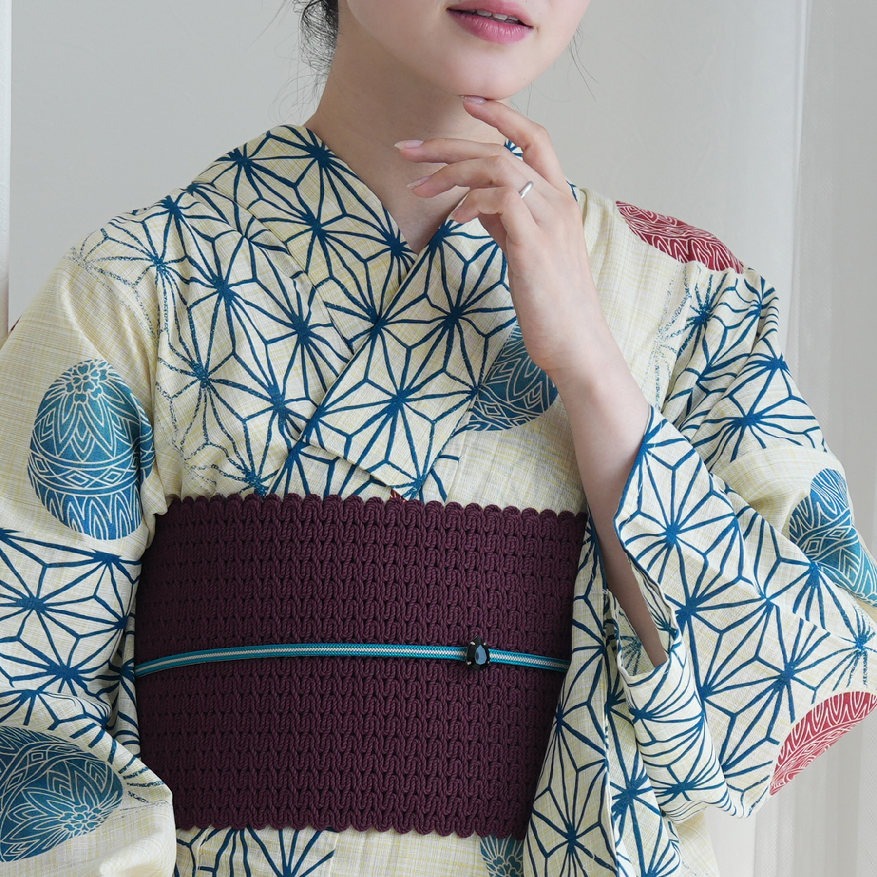 utatane 浴衣 レディース セット 綿麻 高級変わり織 utatane 3点セット